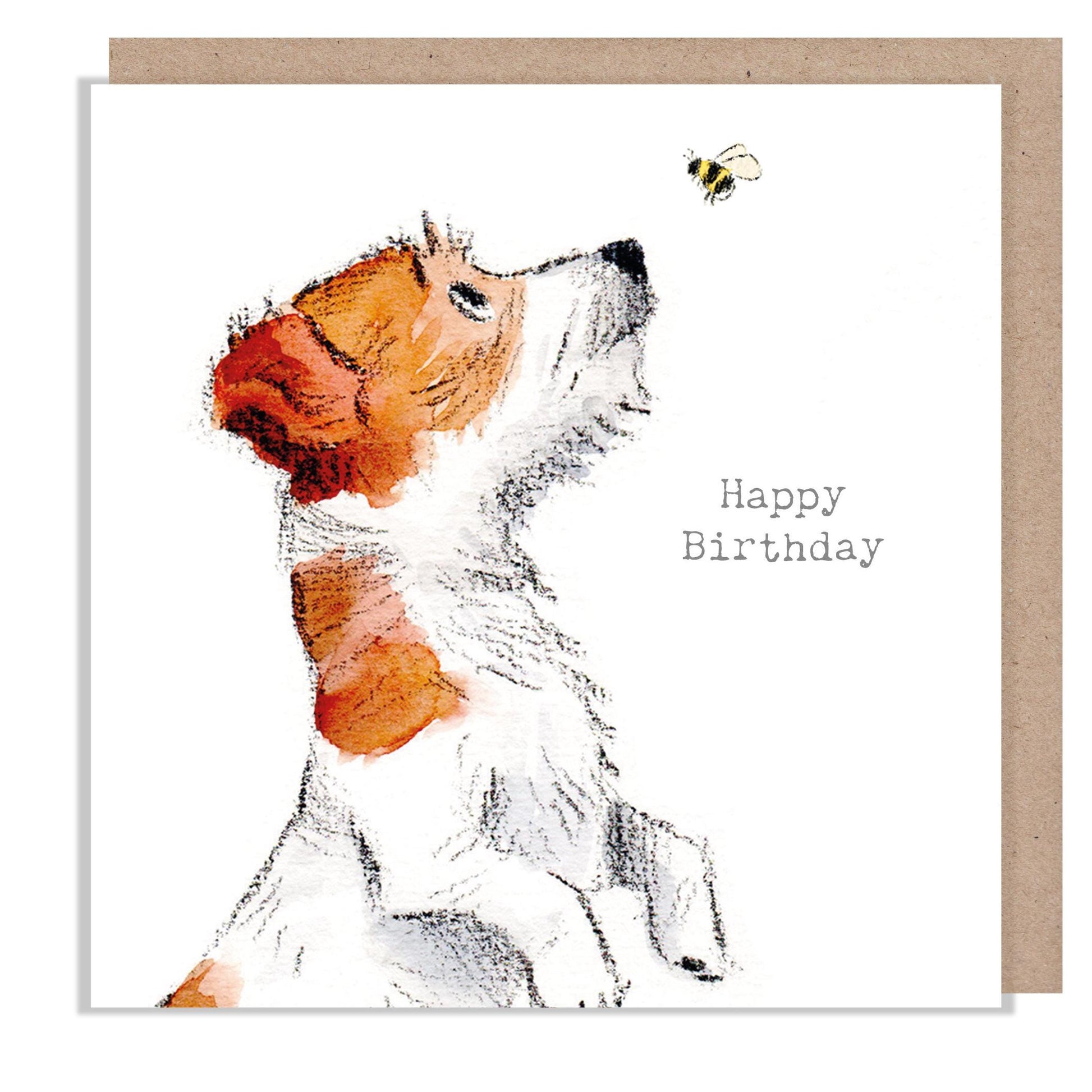 Birthday Card - Quality Greeting Card - Charming Dog illustration - 'Absolutely barking' range - Jack Russell - Made in UK - ABE099