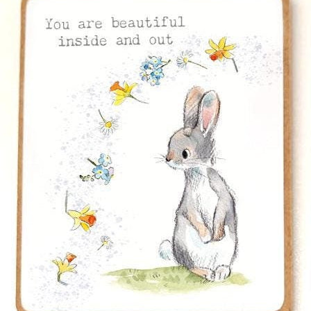 Quality Fridge Magnet - You are beautiful inside and out - Rabbit design - MDF-  Made in the UK - FM020