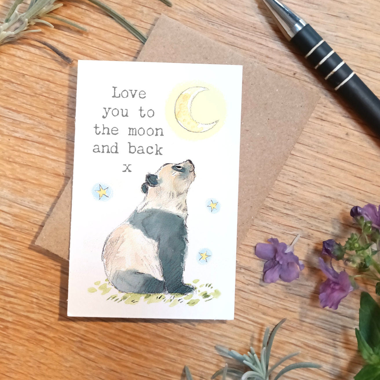 Little keepsake card - Love You  - credit card size - Write a little message on the back to be kept in purse, wallet or pocket - LM04