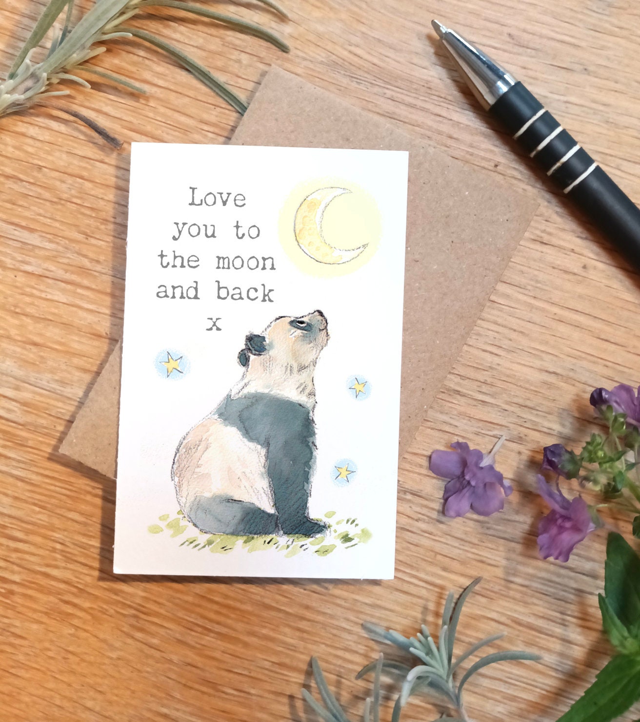 Little keepsake card - Love You  - credit card size - Write a little message on the back to be kept in purse, wallet or pocket - LM04