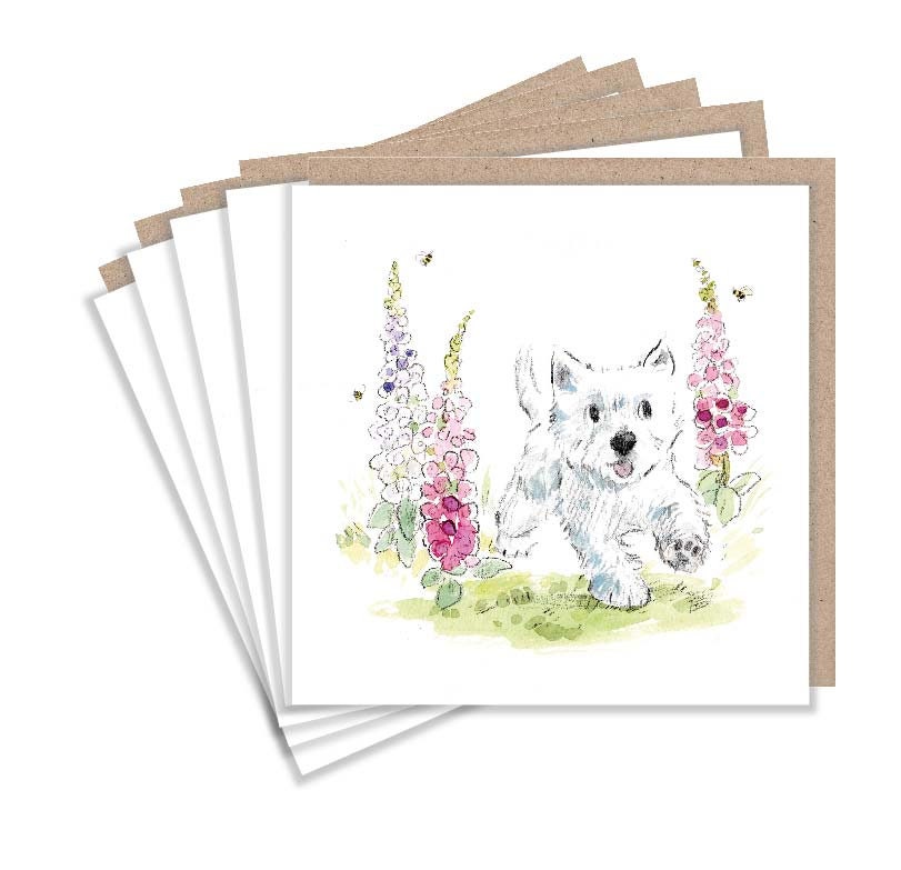 Notecard pack - 5 small quality cards with brown recycled envelopes (125 x 125mm)