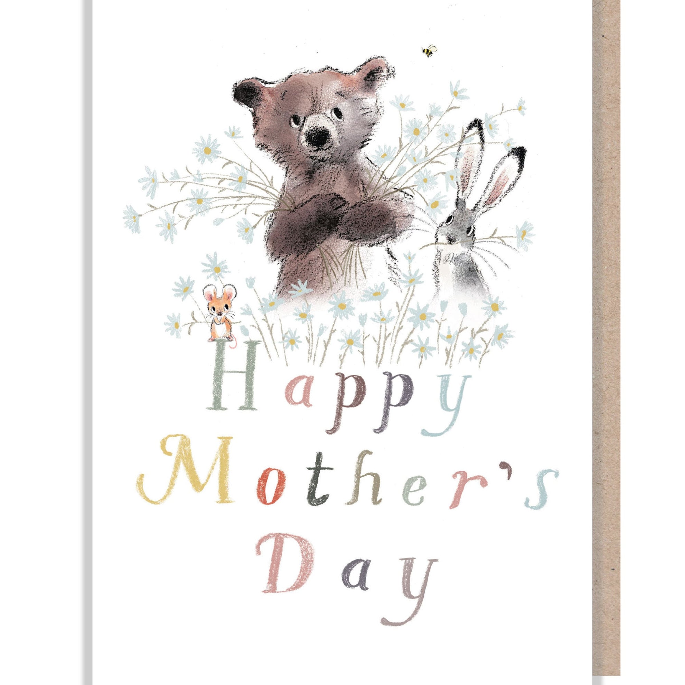 Mothers Day card - 'The Bear, the hare, and the mouse' range. Cute illustration - BHMMD01