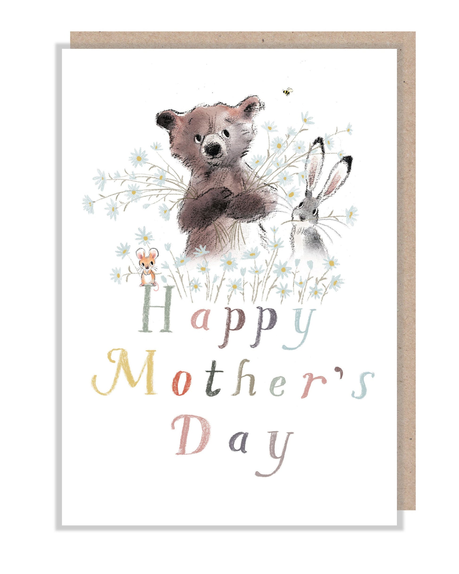 Mothers Day card - 'The Bear, the hare, and the mouse' range. Cute illustration - BHMMD01