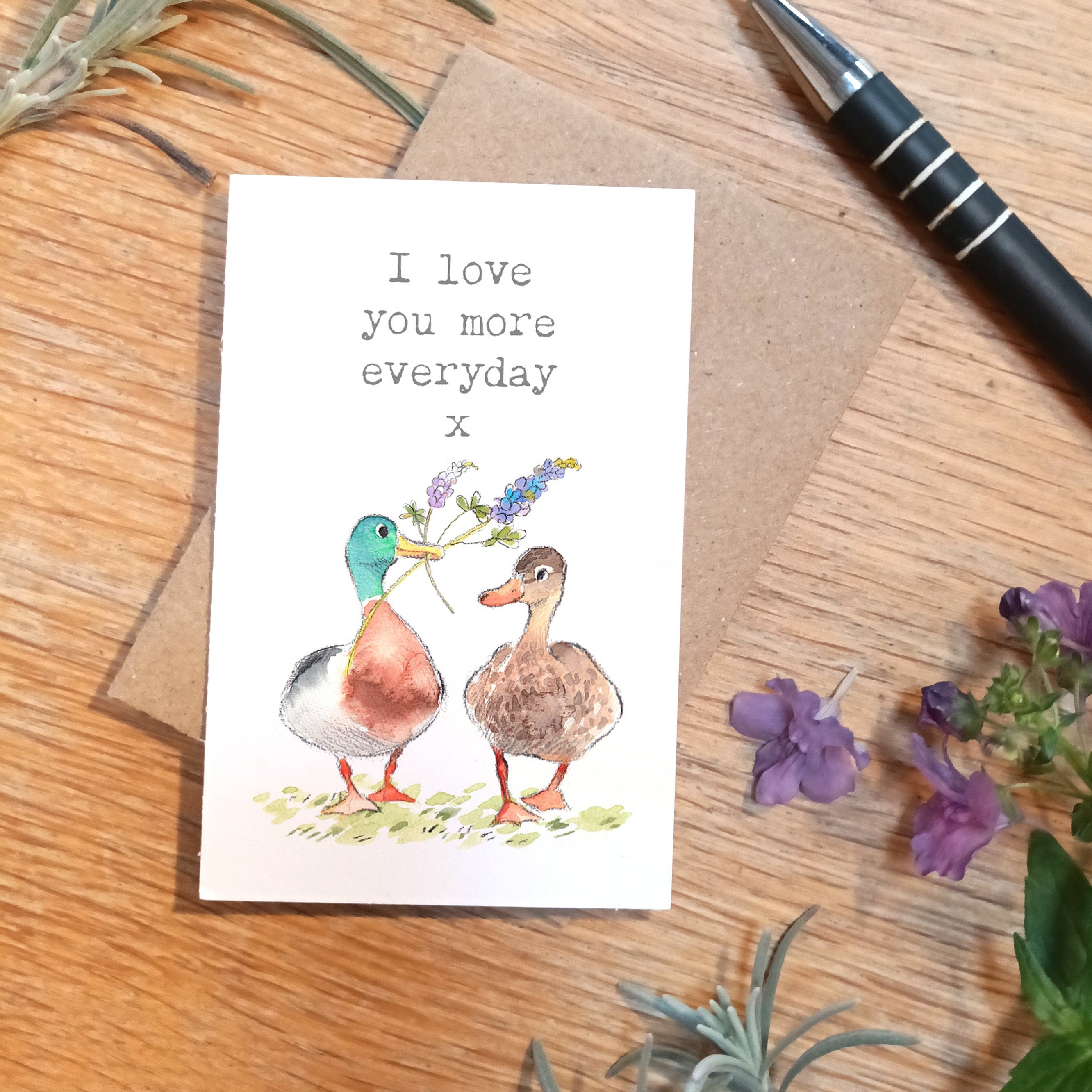 Little keepsake card - Love You - credit card size - Write a little message on the back to be kept in purse, wallet or pocket - LM010
