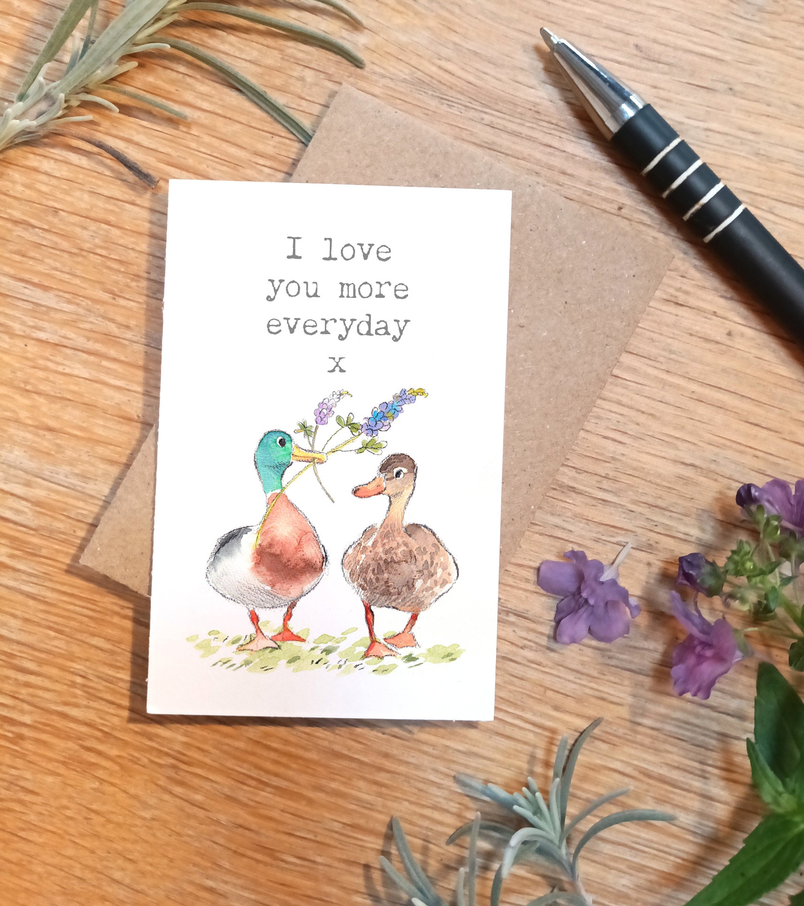 Little keepsake card - Love You - credit card size - Write a little message on the back to be kept in purse, wallet or pocket - LM010
