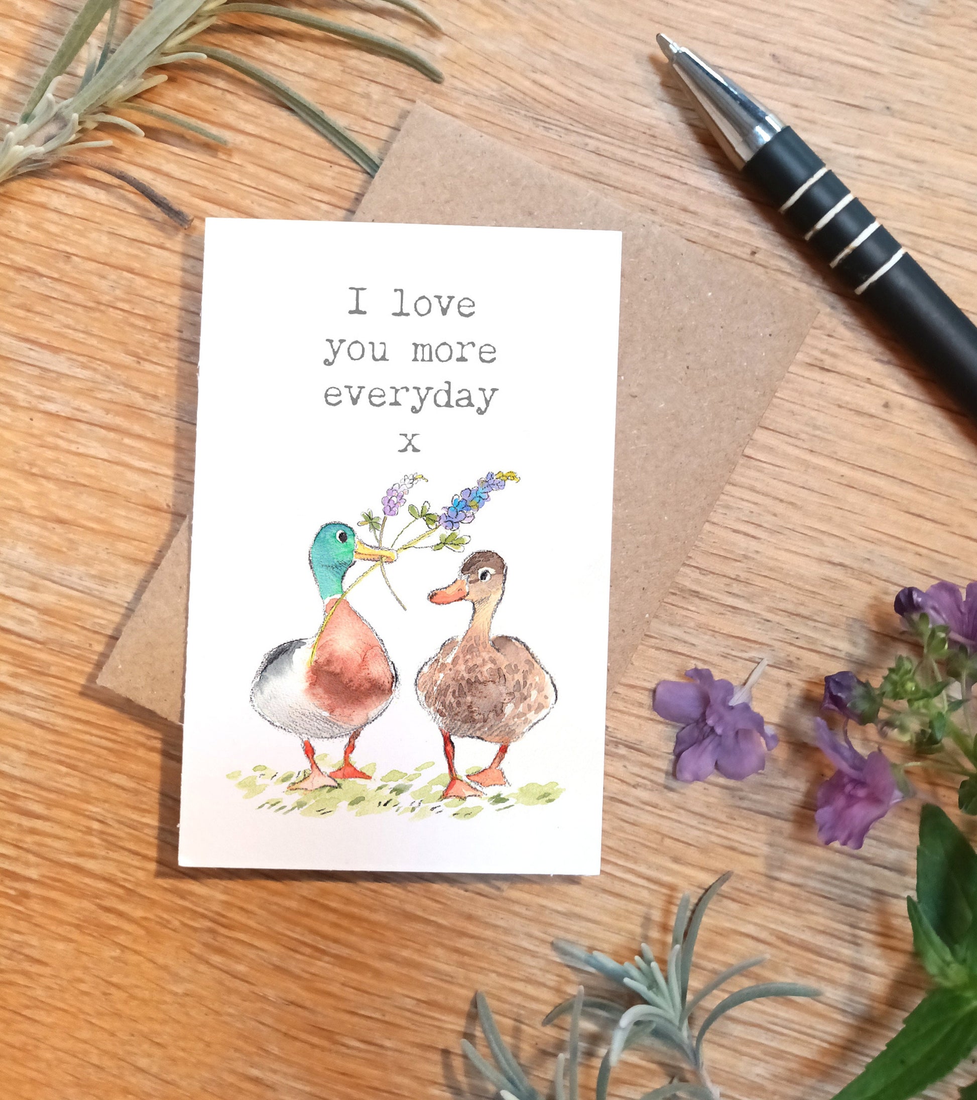 Little keepsake card - Love You - credit card size - Write a little message on the back to be kept in purse, wallet or pocket - LM010