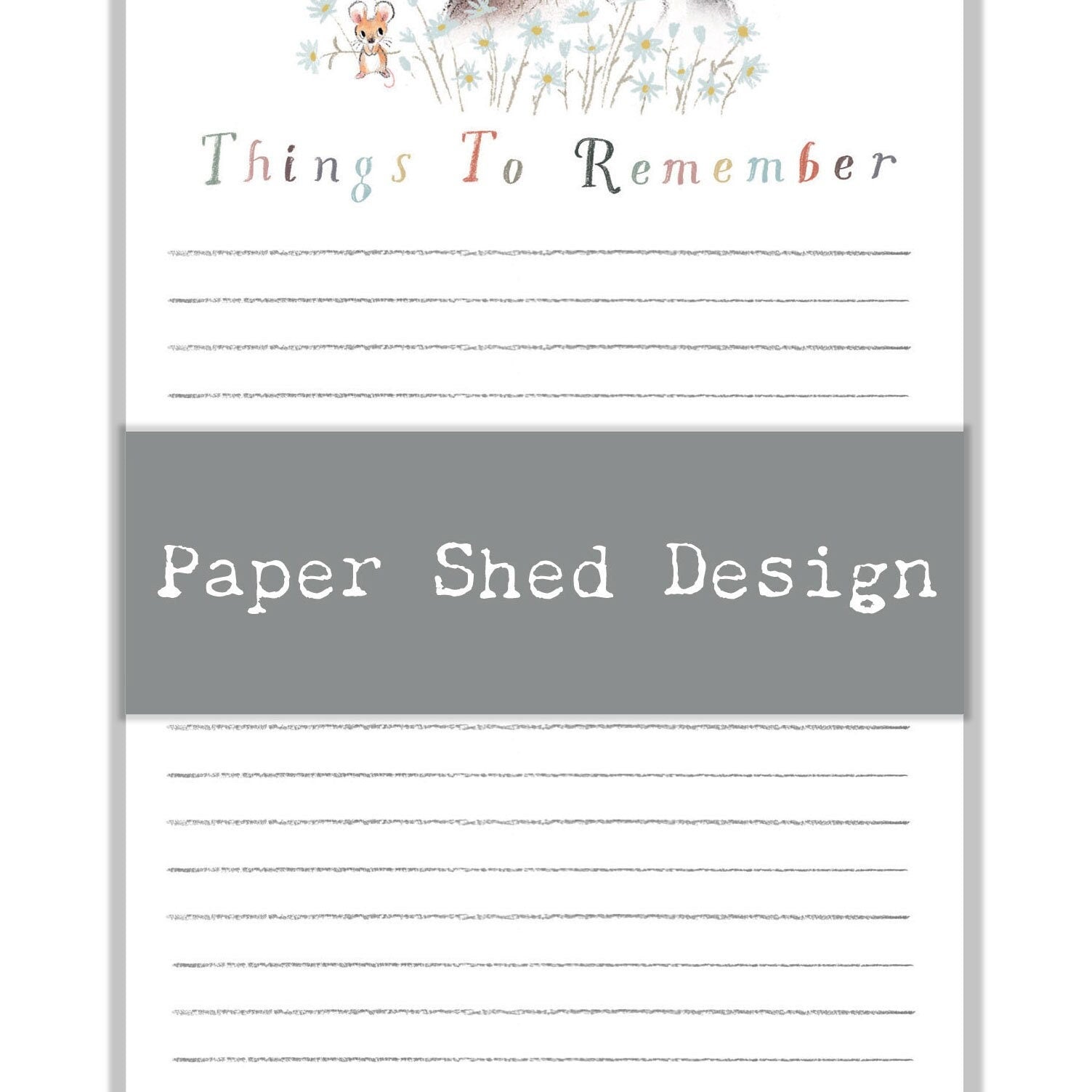 Magnetic Notepad - Things to remember - Bear, Hare, Mouse - NOTE012