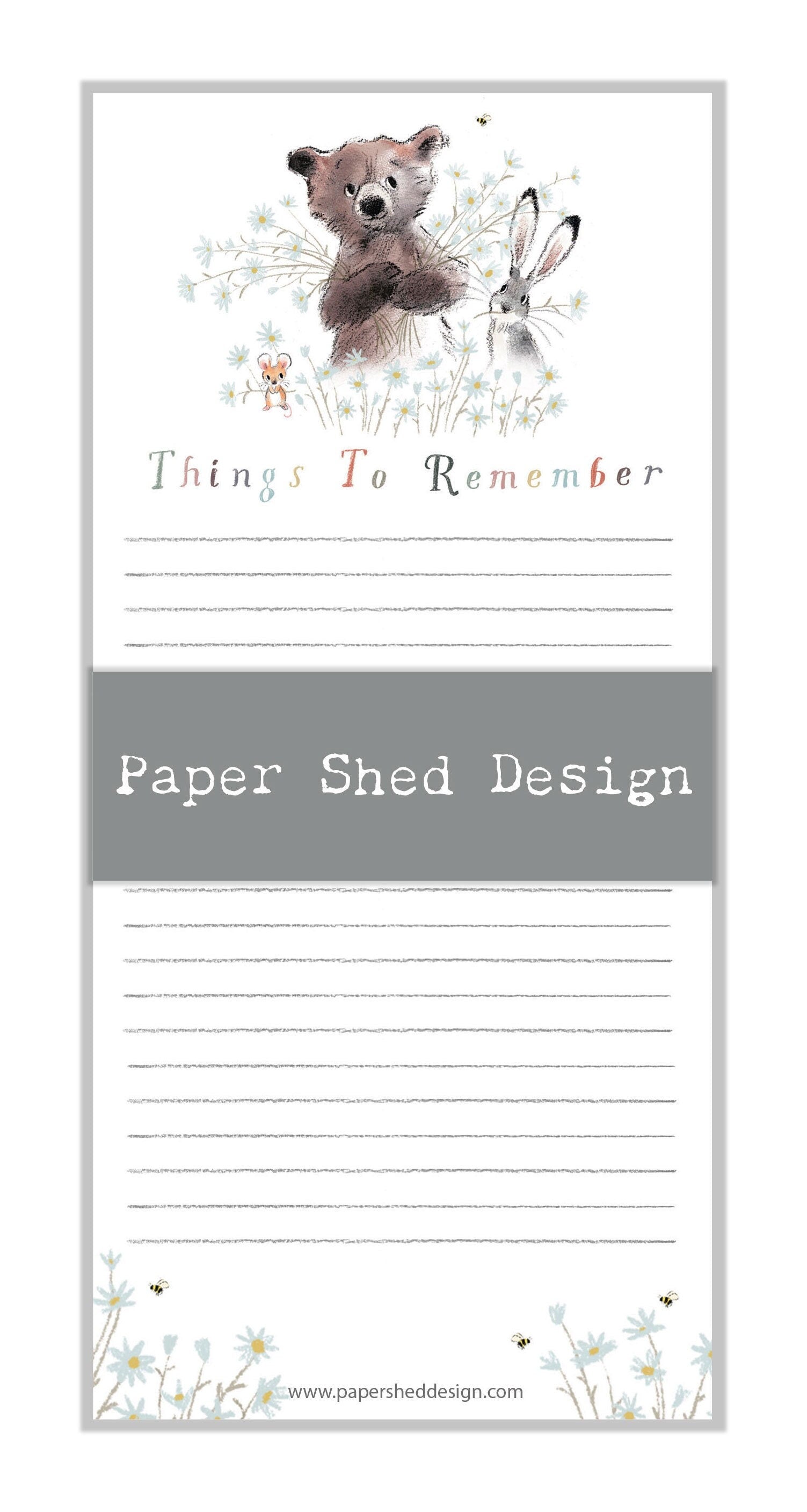 Magnetic Notepad - Things to remember - Bear, Hare, Mouse - NOTE012