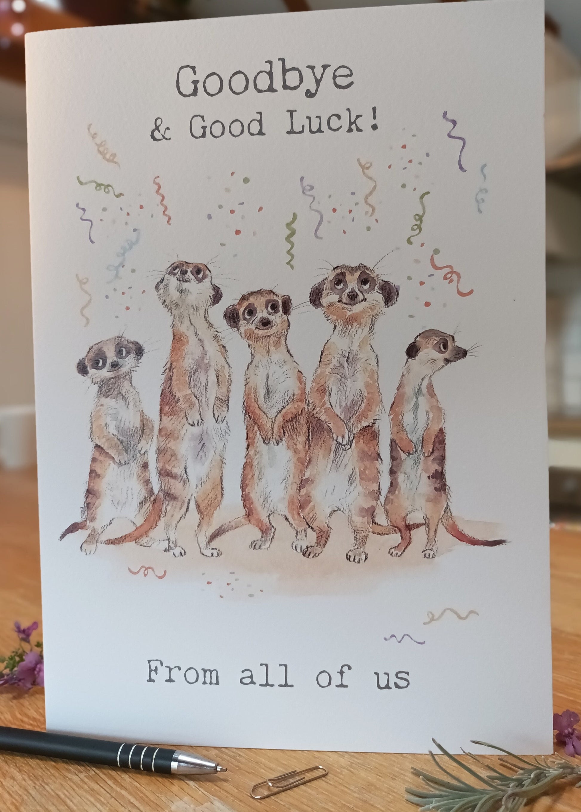 Giant Greeting Card! - Extra Large Card A4 - 210 x 297 mm - Goodbye and Goodluck  - Meerkats - XL05
