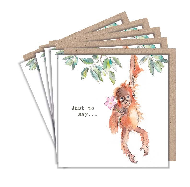 Notecard pack - 5 small quality cards with brown recycled envelopes (125 x 125mm)