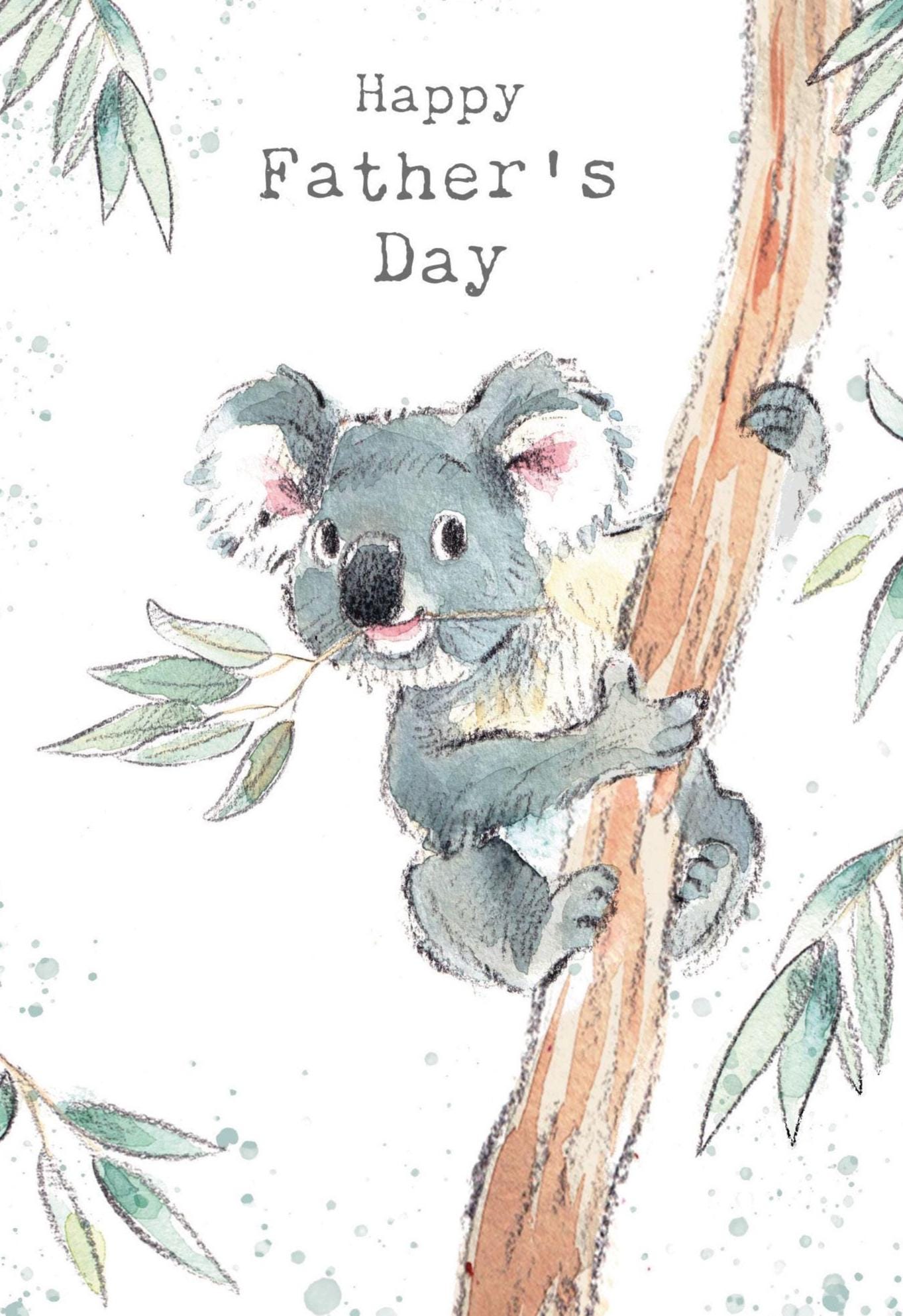 Fathers Day Card - Charming illustration - Koala in tree - 'Wonderfully Wild'  range - Made in UK -  WWE027