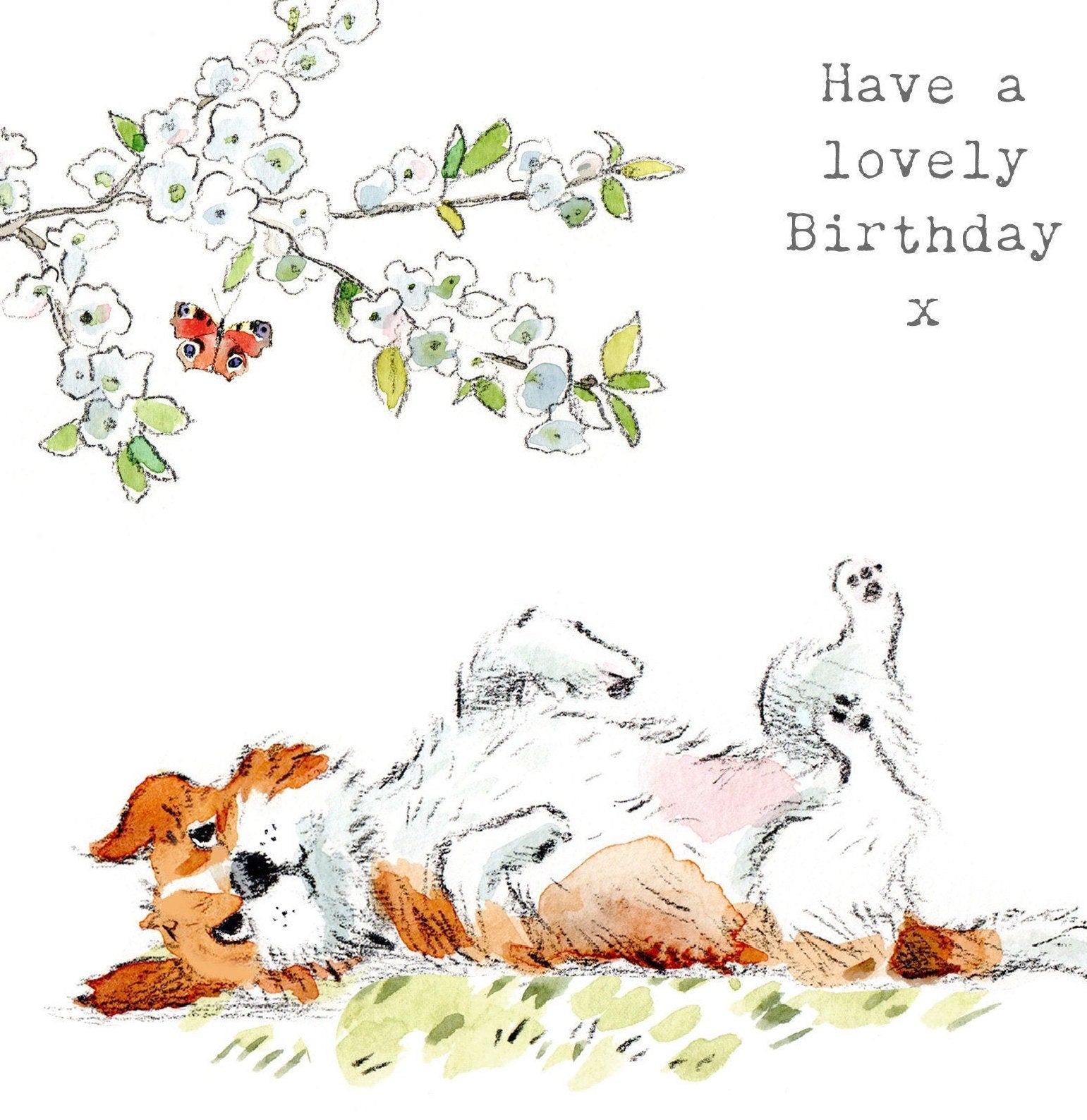 Dog Birthday Card - Quality Greeting Card - Charming illustration - 'Absolutely barking' range - Jack Russell - Made in UK -  ABE037