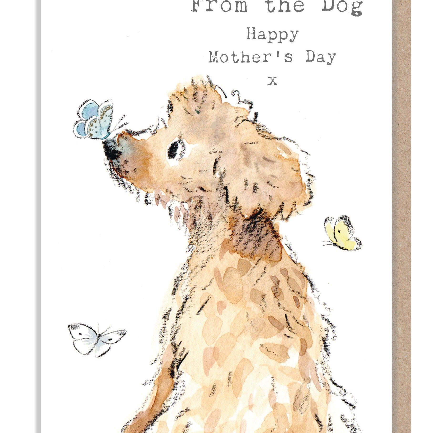 From the Dog - Mothers Day Card - Quality Greeting Card - Charming illustration - 'Absolutely barking' range  - Made in UK -  ABMD05