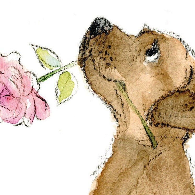 Mum Card - Quality Greeting Card - Charming illustration - 'Absolutely barking' range -  Labrador- Made in UK - ABE015