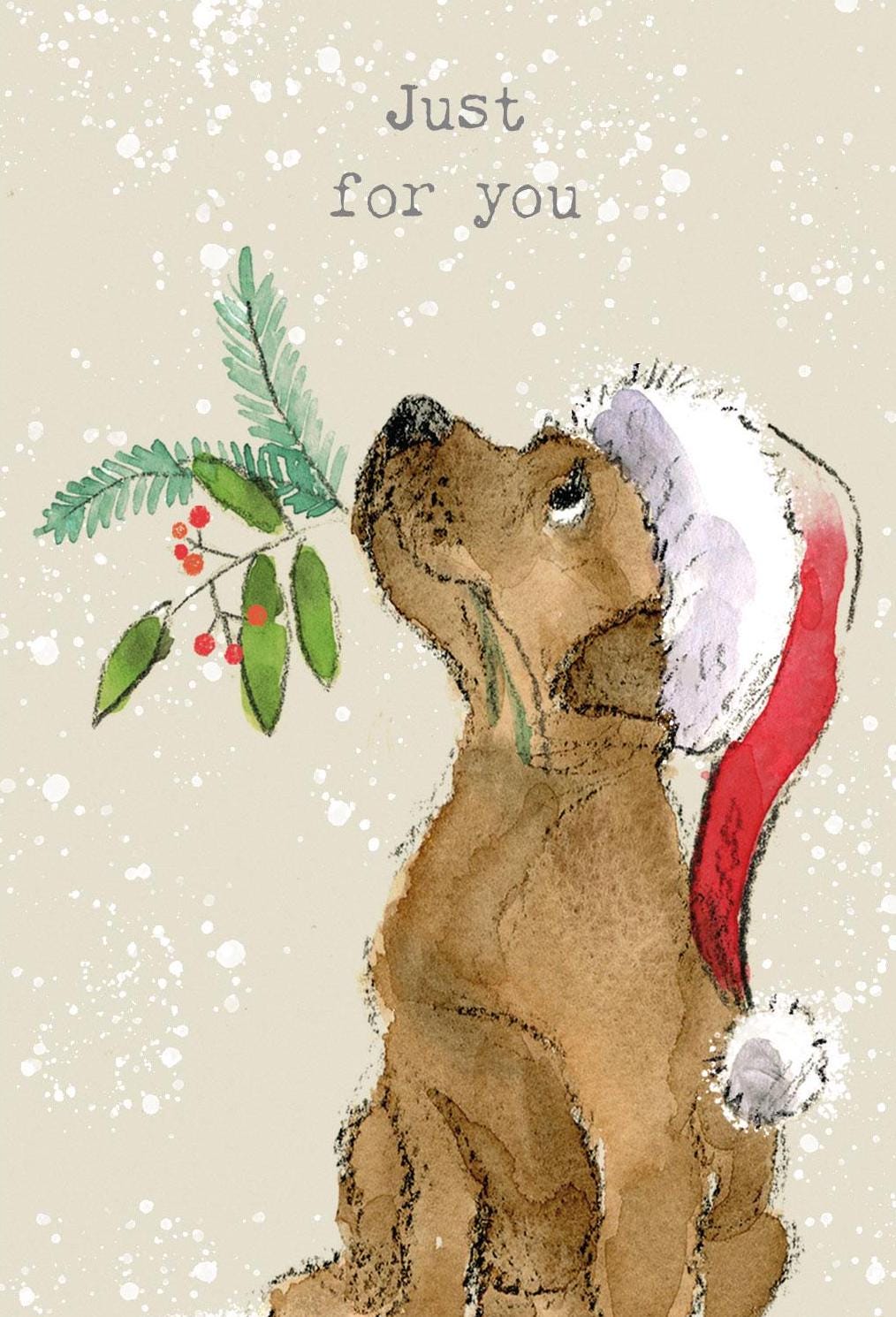 Money Wallet/Christmas card - Quality Greeting Card to put money or Gift voucher inside - Just for you - Brown Puppy - XMW01