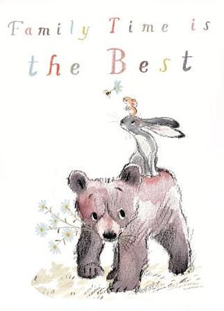 Quality Fridge Magnet - Family time -  Bear Hare mouse design - MDF-  Made in the UK - FM024