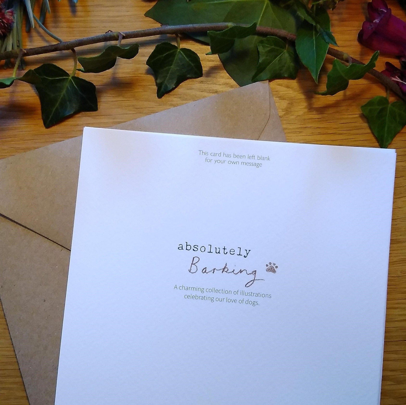 Blank Card - Quality Greeting Card - Charming Dog illustration - 'Absolutely barking' range - Cocker Spaniel - Made in UK - ABE031