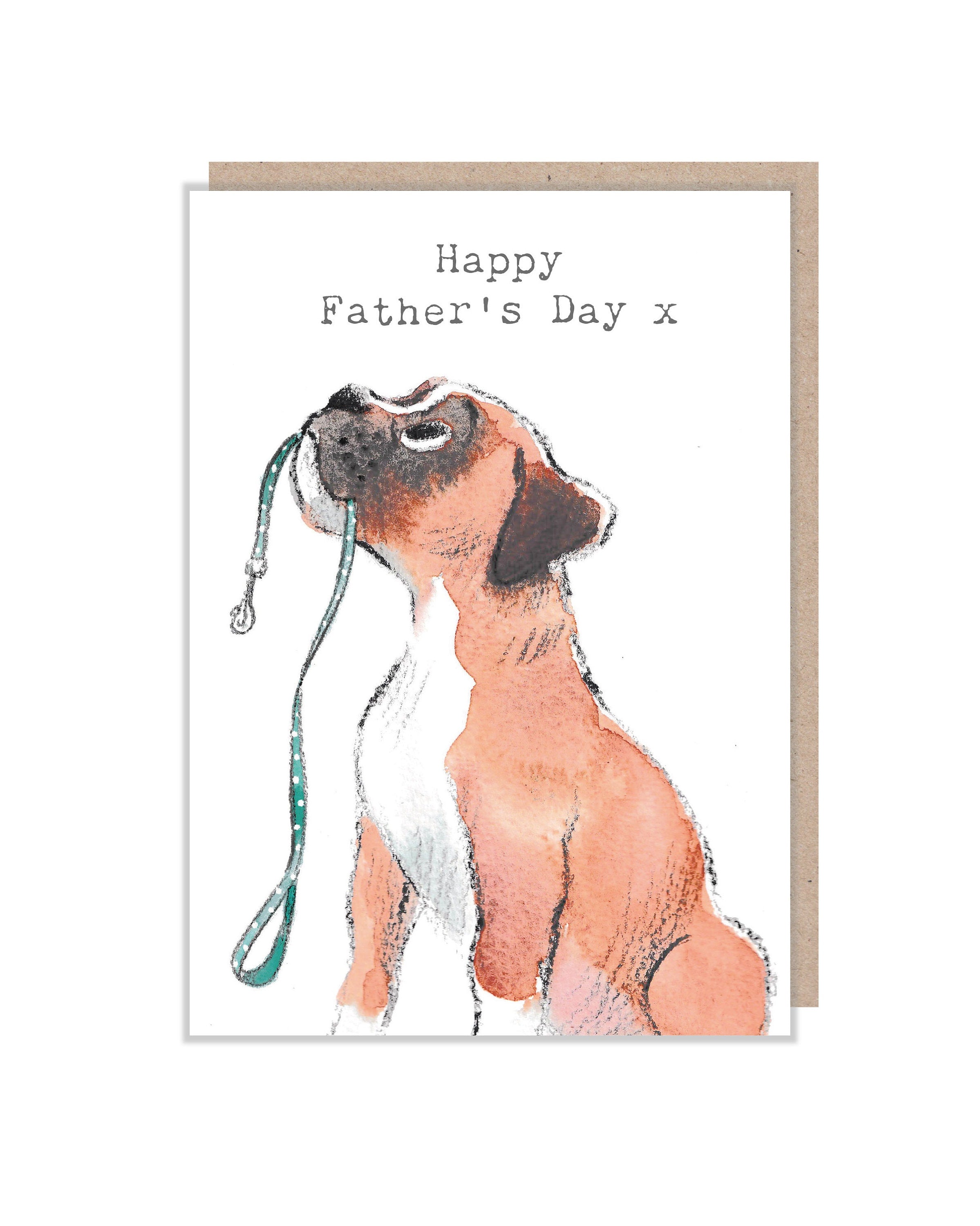 Boxer Dog Father's Day Greeting Card: Charming UK Illustration