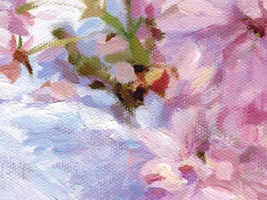 Cherry Blossom - Greeting Card, 'The Flower Gallery' range, Paper Shed Design, Art Card, Original Painting by Dan O'Brien, Blank inside