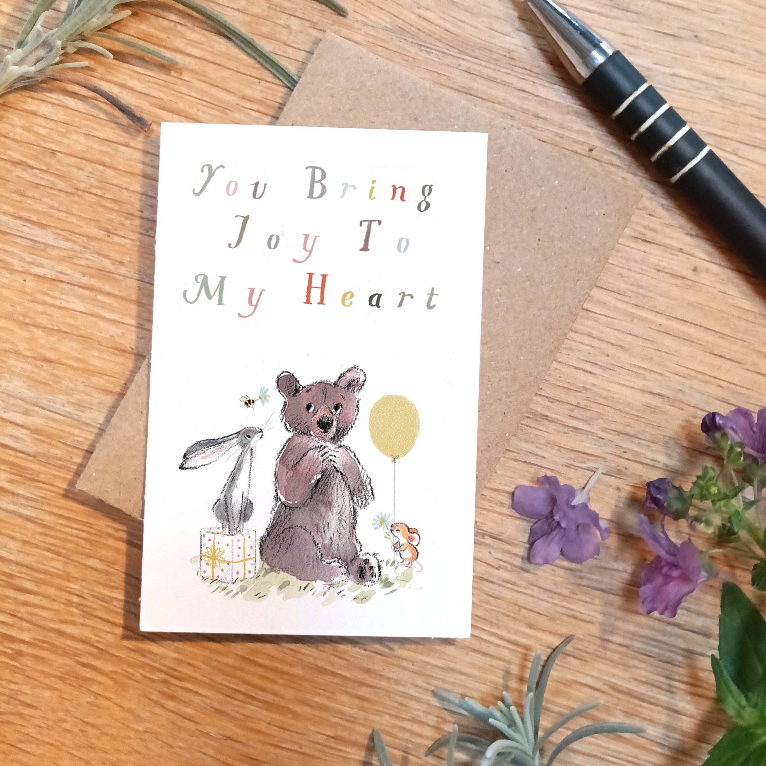 Little keepsake card - you bring joy - credit card size - Write a little message on the back to be kept in purse, wallet or pocket - LM018