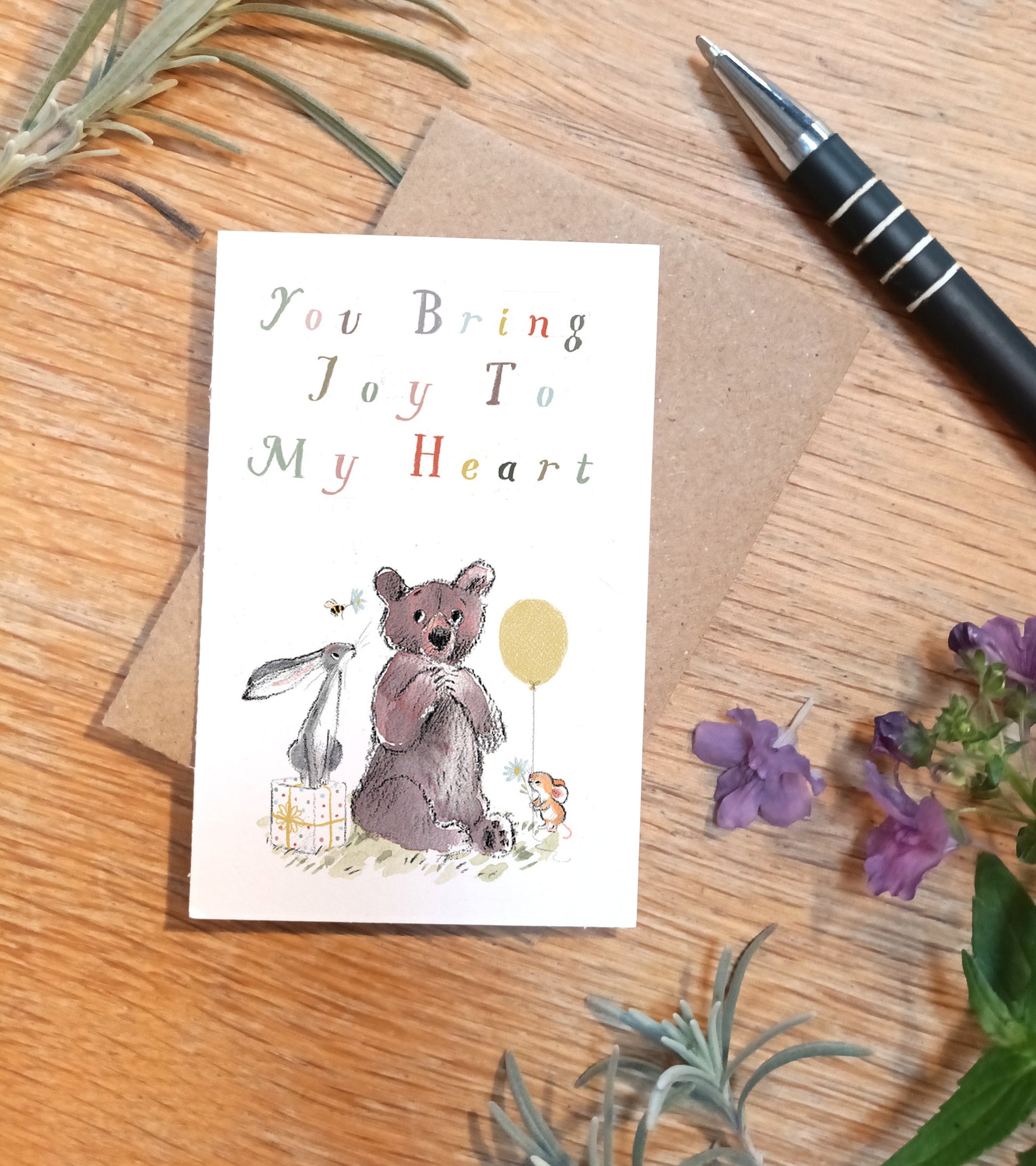 Little keepsake card - you bring joy - credit card size - Write a little message on the back to be kept in purse, wallet or pocket - LM018