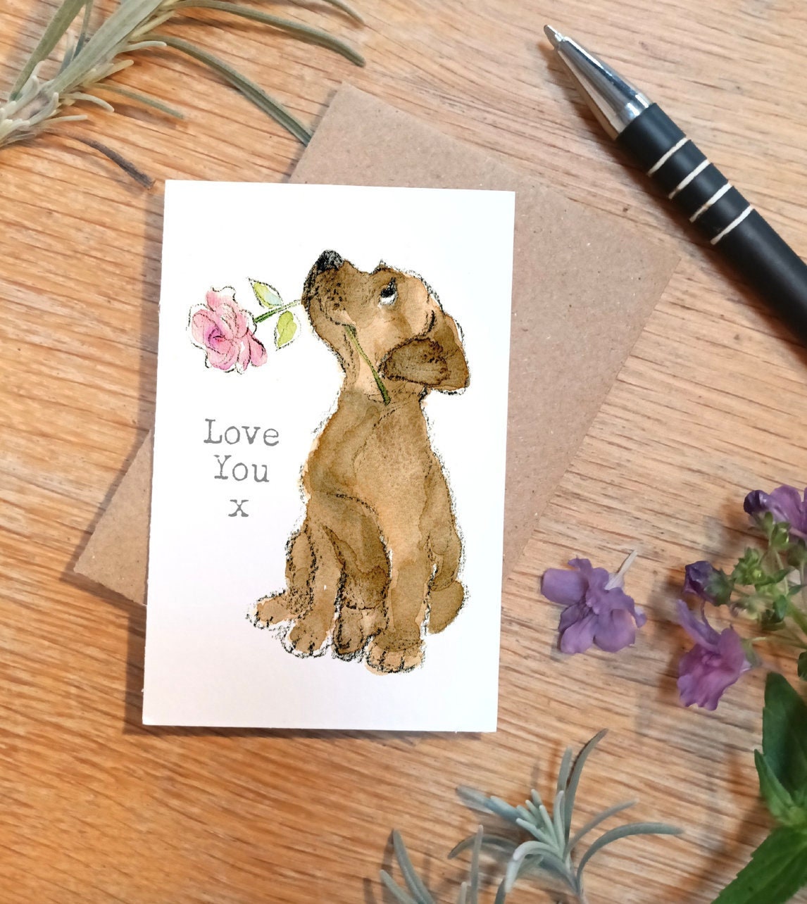 Little keepsake card - Love You - credit card size - Write a little message on the back to be kept in purse, wallet or pocket - LM01