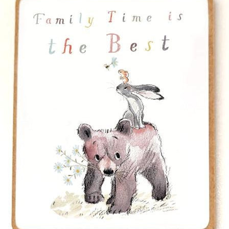 Quality Fridge Magnet - Family time -  Bear Hare mouse design - MDF-  Made in the UK - FM024