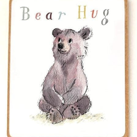 Quality Fridge Magnet - Bear Hug -  Bear Hare mouse design - MDF-  Made in the UK - FM021
