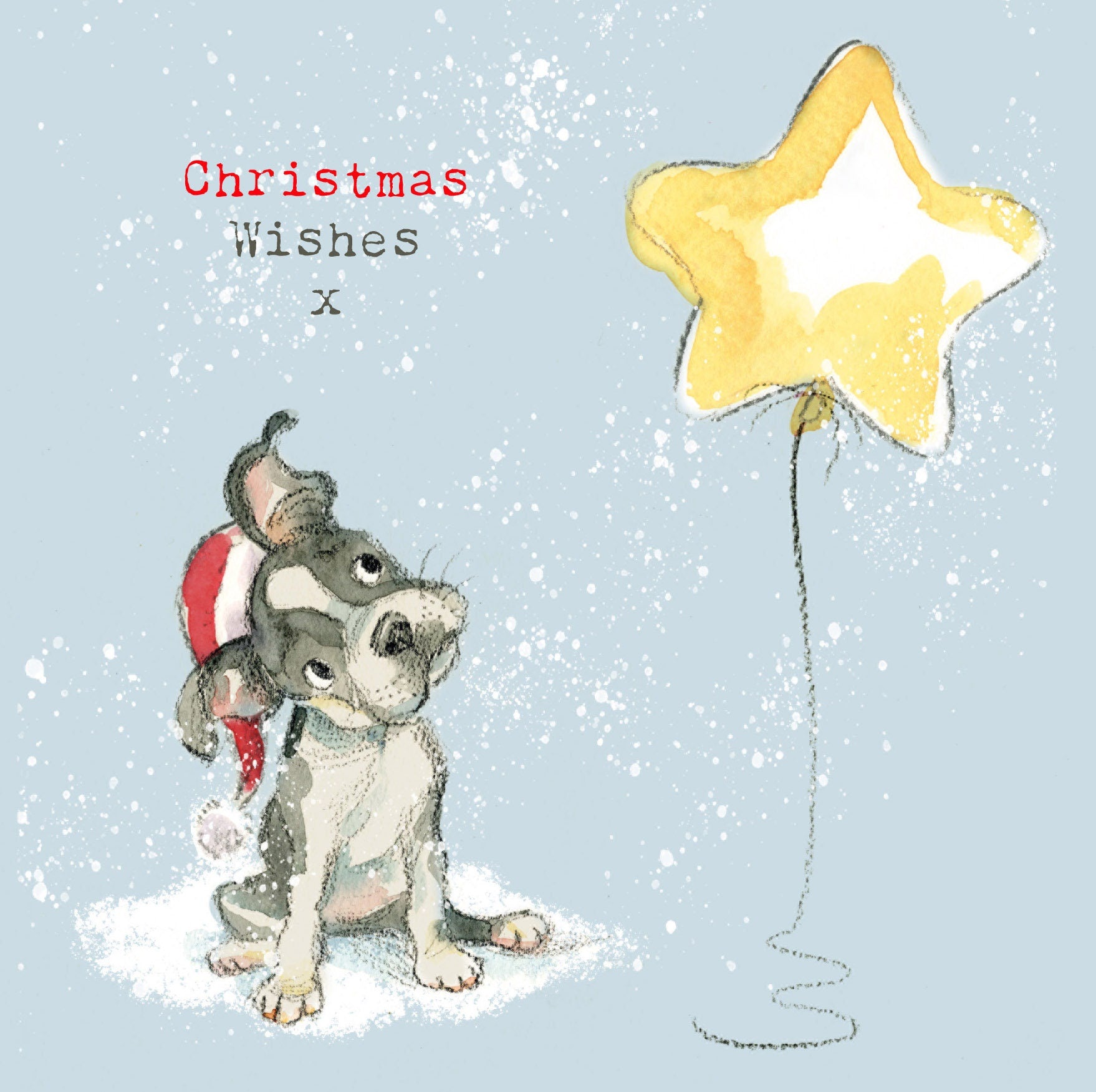 Christmas Card -  Quality  Greeting card - Charming illustration - French Bulldog - Made in UK ABX04
