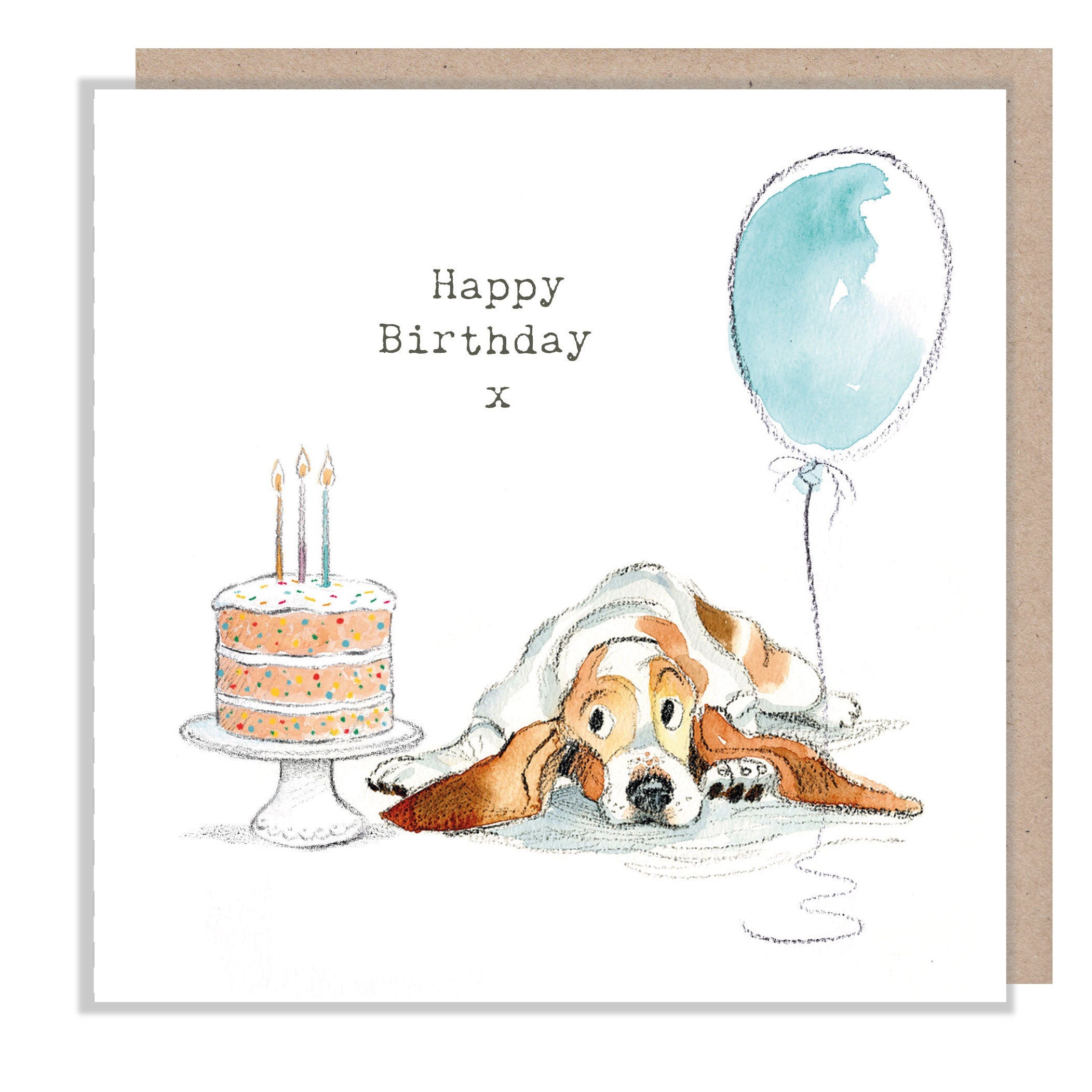 Bassett Hound Birthday Card: Charming Dog Illustration, UK Made