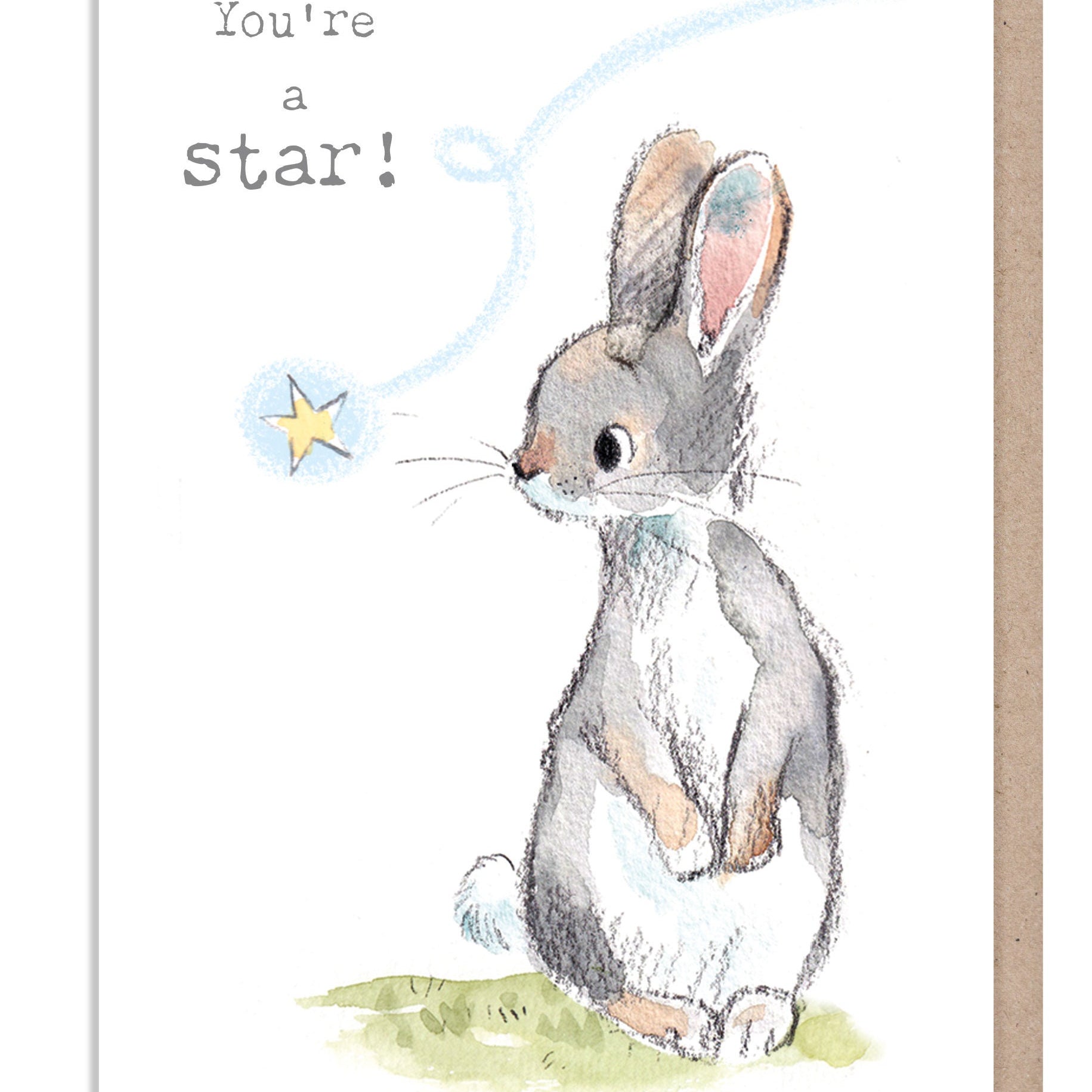 You're a star Card - Cute Rabbit with Star Illustration - BWE039