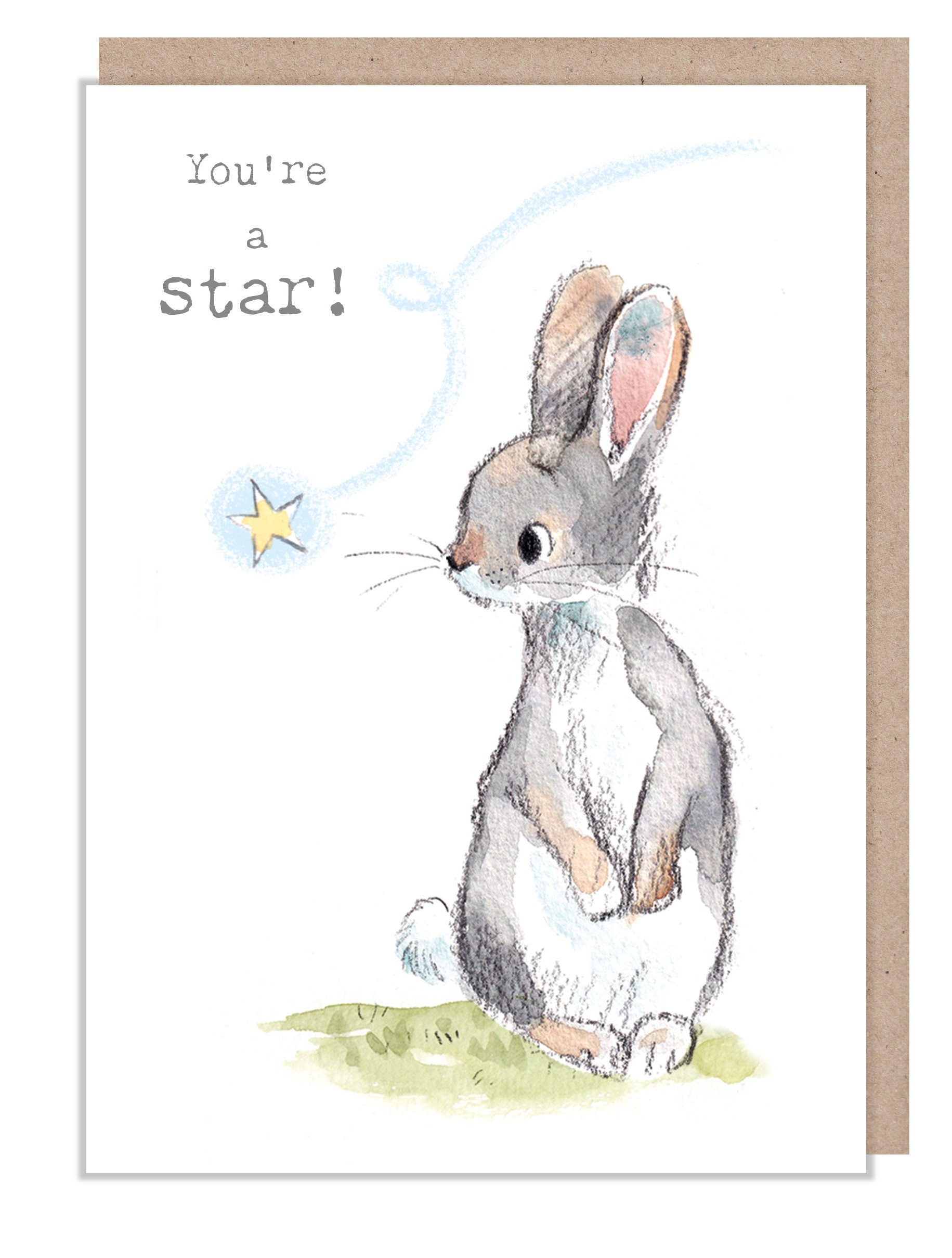 You're a star Card - Cute Rabbit with Star Illustration - BWE039