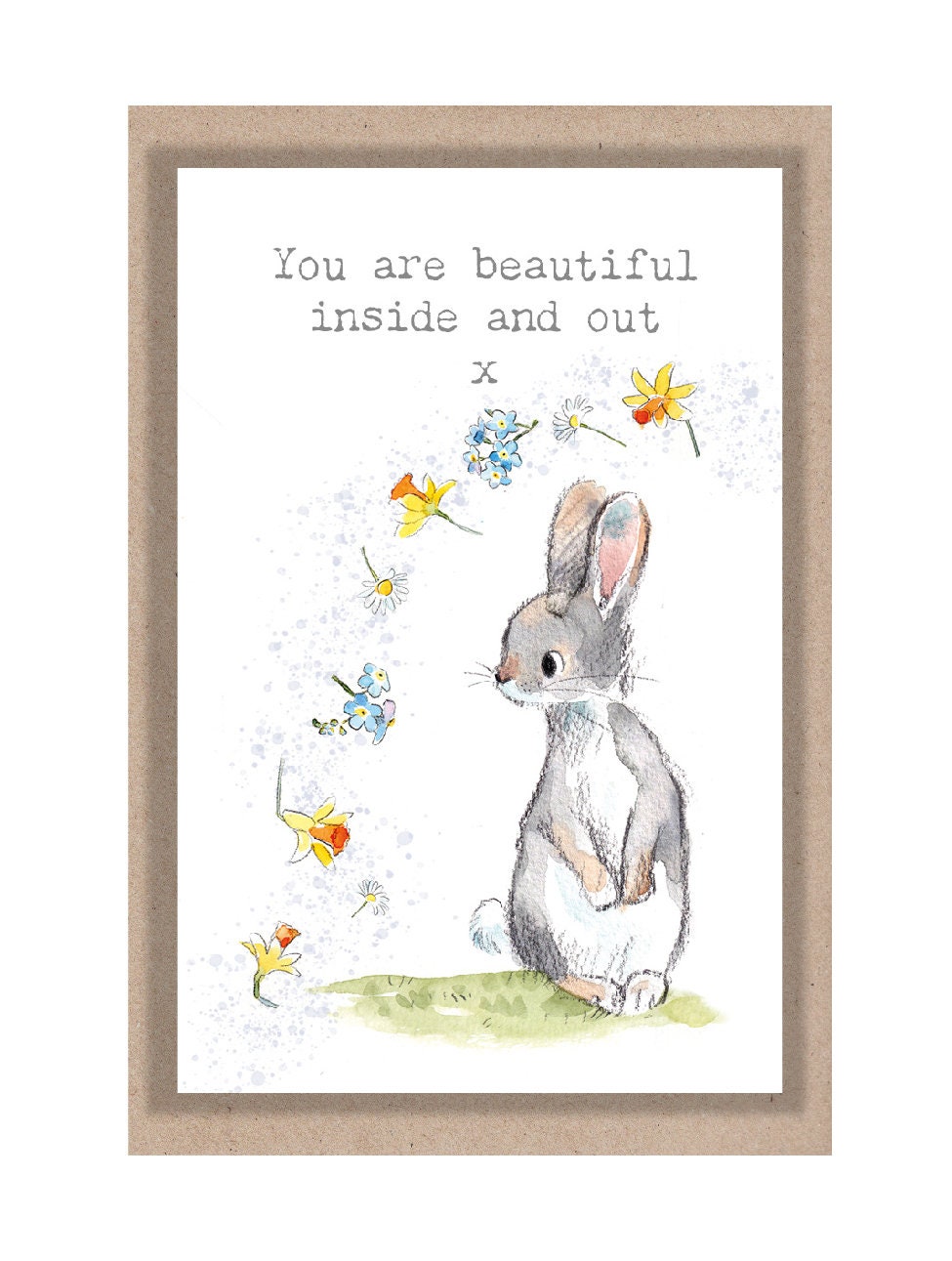 Little keepsake card  you are beautiful- credit card size - Write a little message on the back to be kept in purse, wallet or pocket - LM020