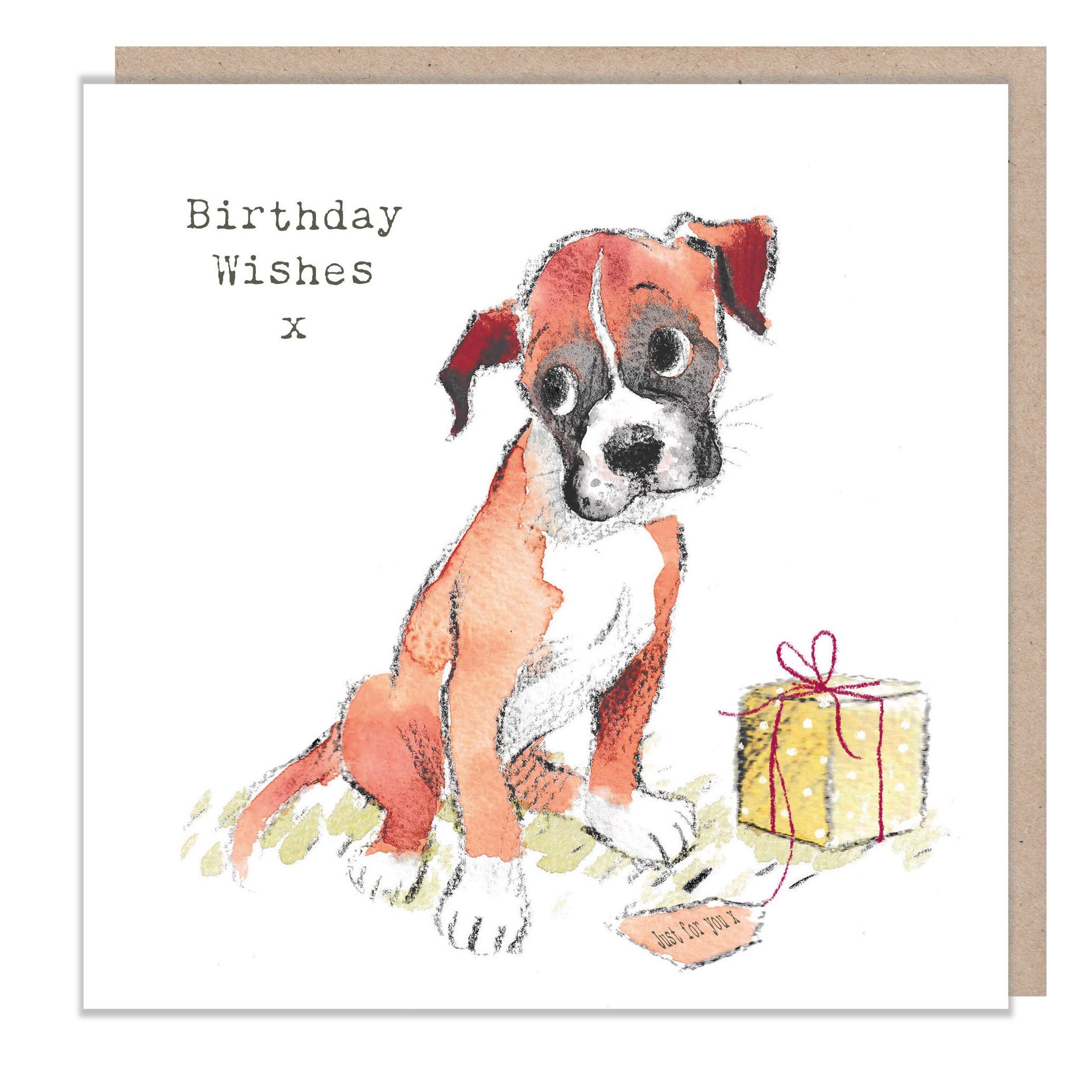 Dog Birthday Card - Quality Greeting Card - Charming illustration - 'Absolutely barking' range - Boxer - Made in UK -  ABE052