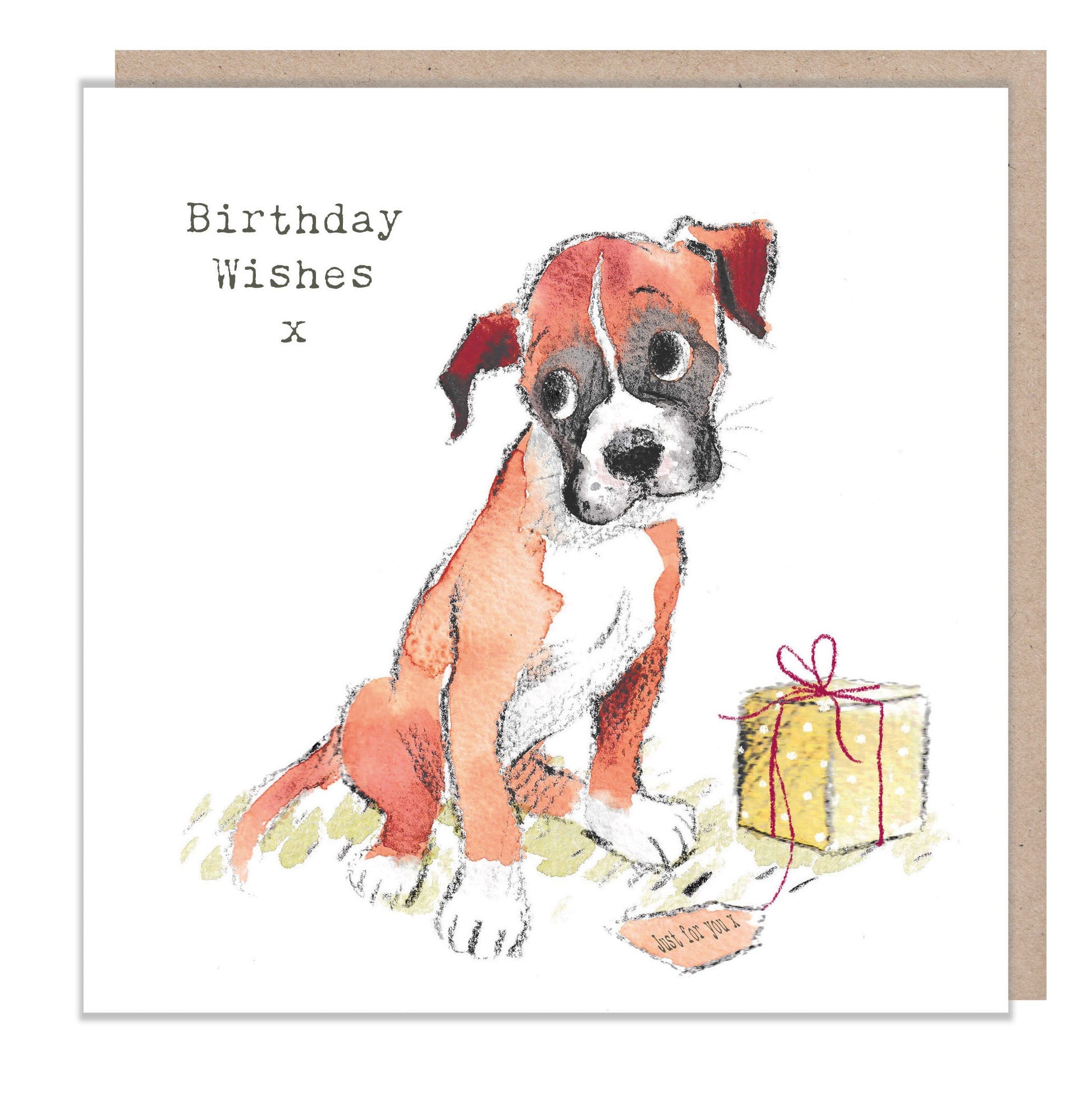Dog Birthday Card - Quality Greeting Card - Charming illustration - 'Absolutely barking' range - Boxer - Made in UK -  ABE052