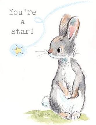 Quality Fridge Magnet - You're a Star - Rabbit design - MDF-  Made in the UK - FM07
