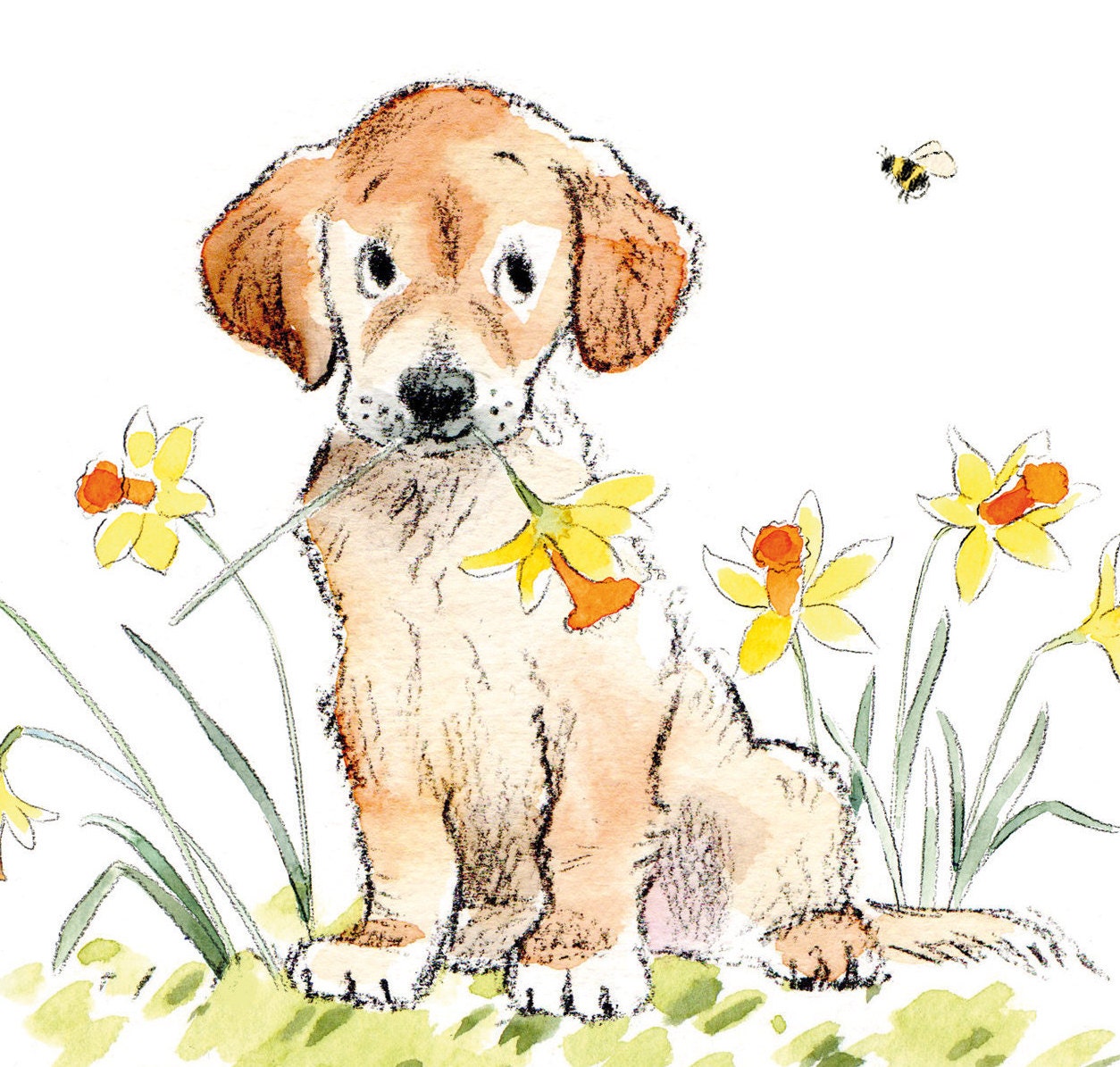 Mother's Day Card -Quality Greeting Card - Charming illustration - 'Absolutely barking' range - Labrador/Golden- Retriever made in UK ABMD01
