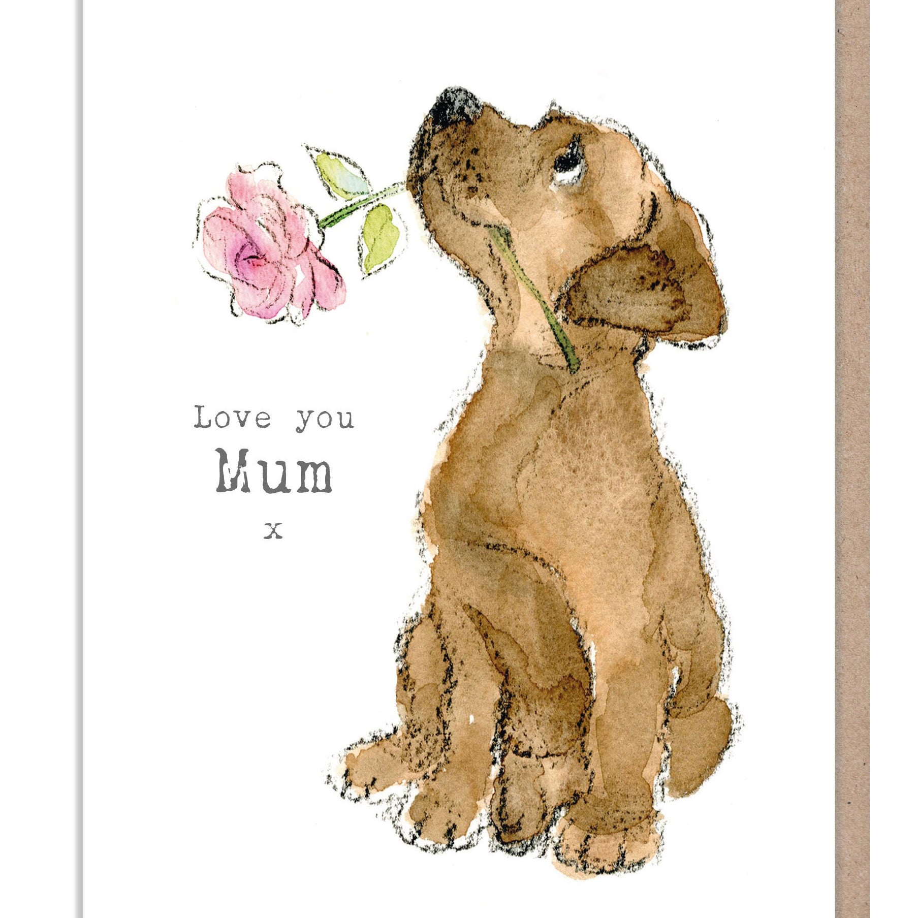 Mum Card - Quality Greeting Card - Charming illustration - 'Absolutely barking' range -  Labrador- Made in UK - ABE015