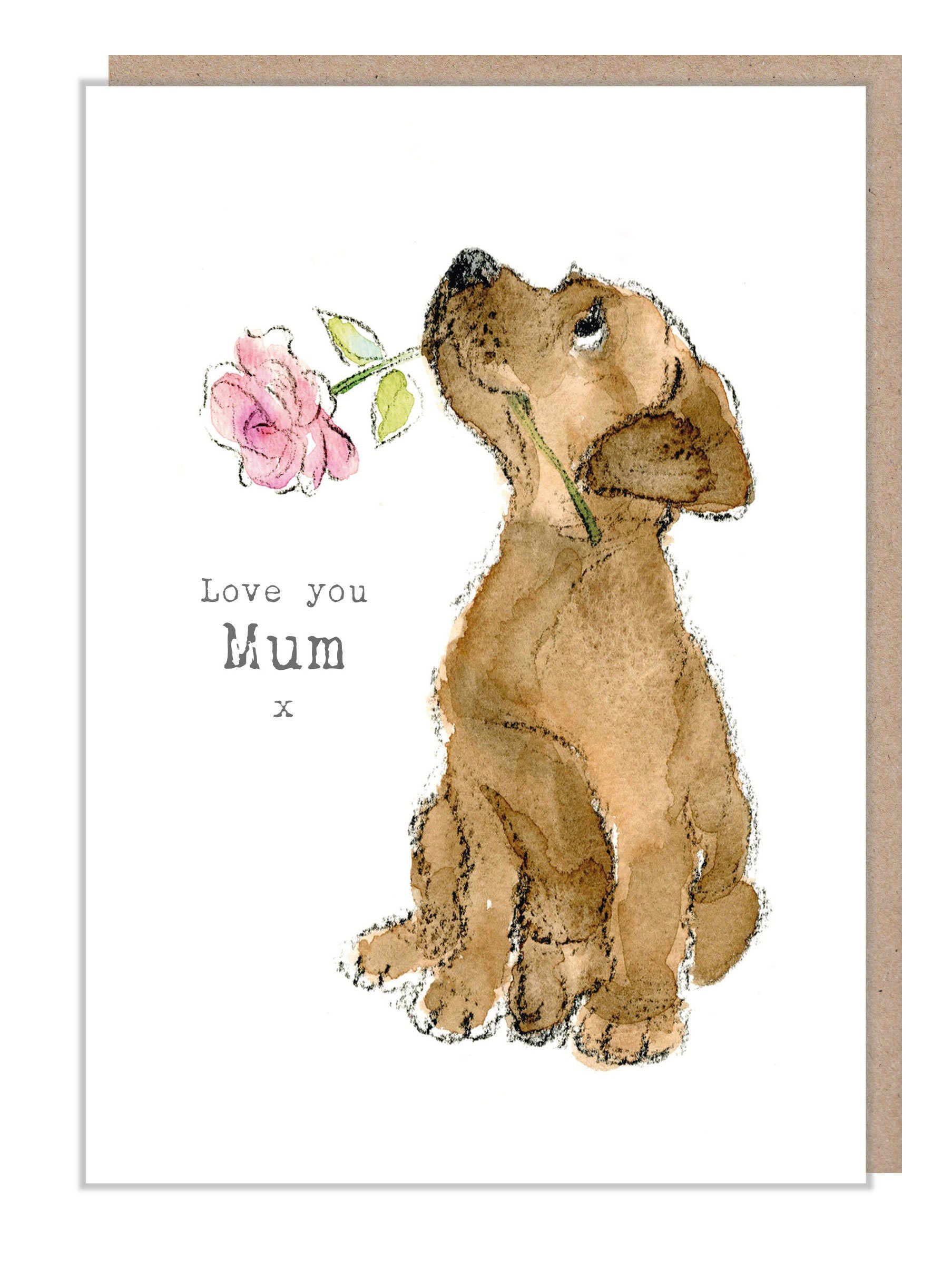 Mum Card - Quality Greeting Card - Charming illustration - 'Absolutely barking' range -  Labrador- Made in UK - ABE015