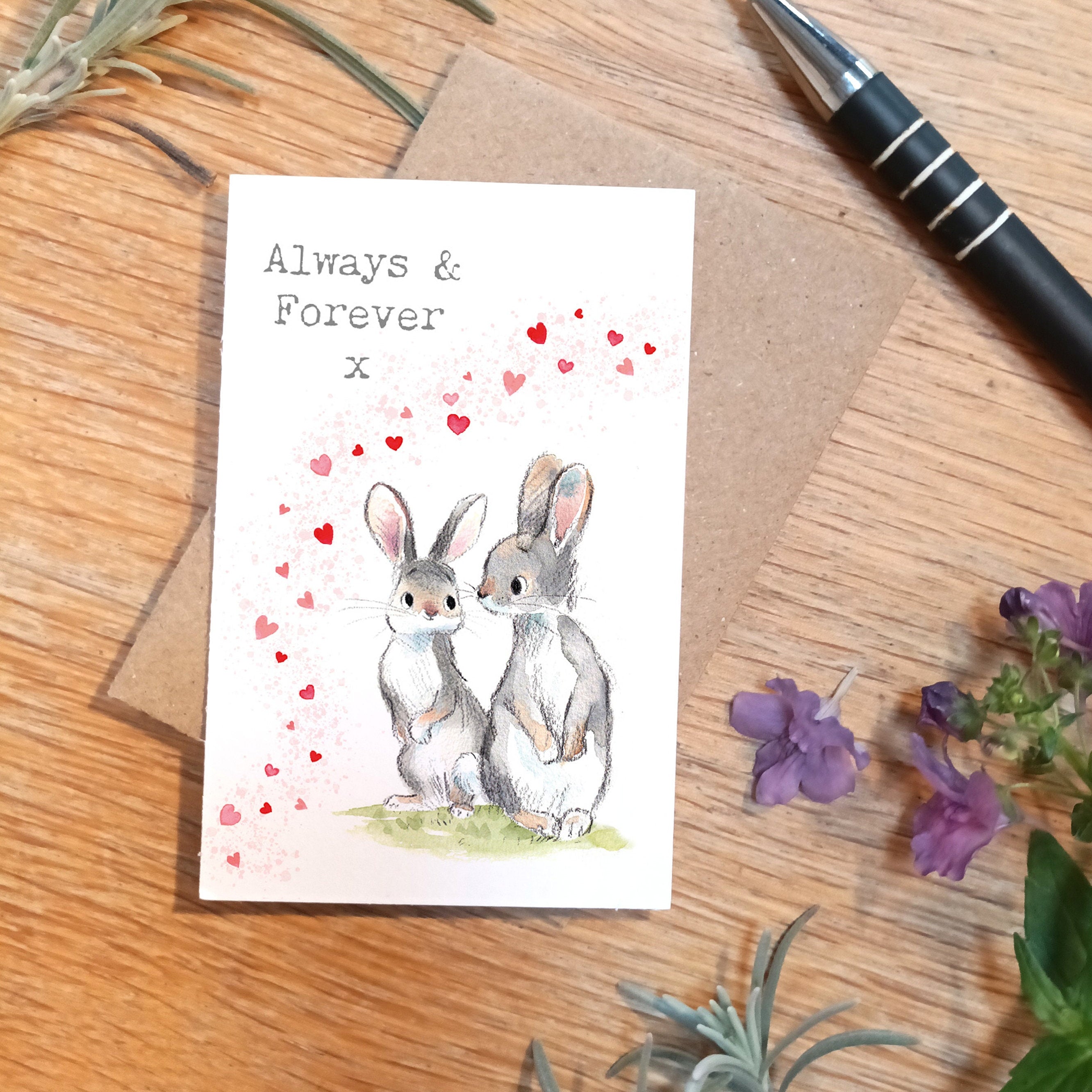 Little keepsake card - Always and forever- credit card size - Write a message on the back to be kept in purse, wallet or pocket - LM014