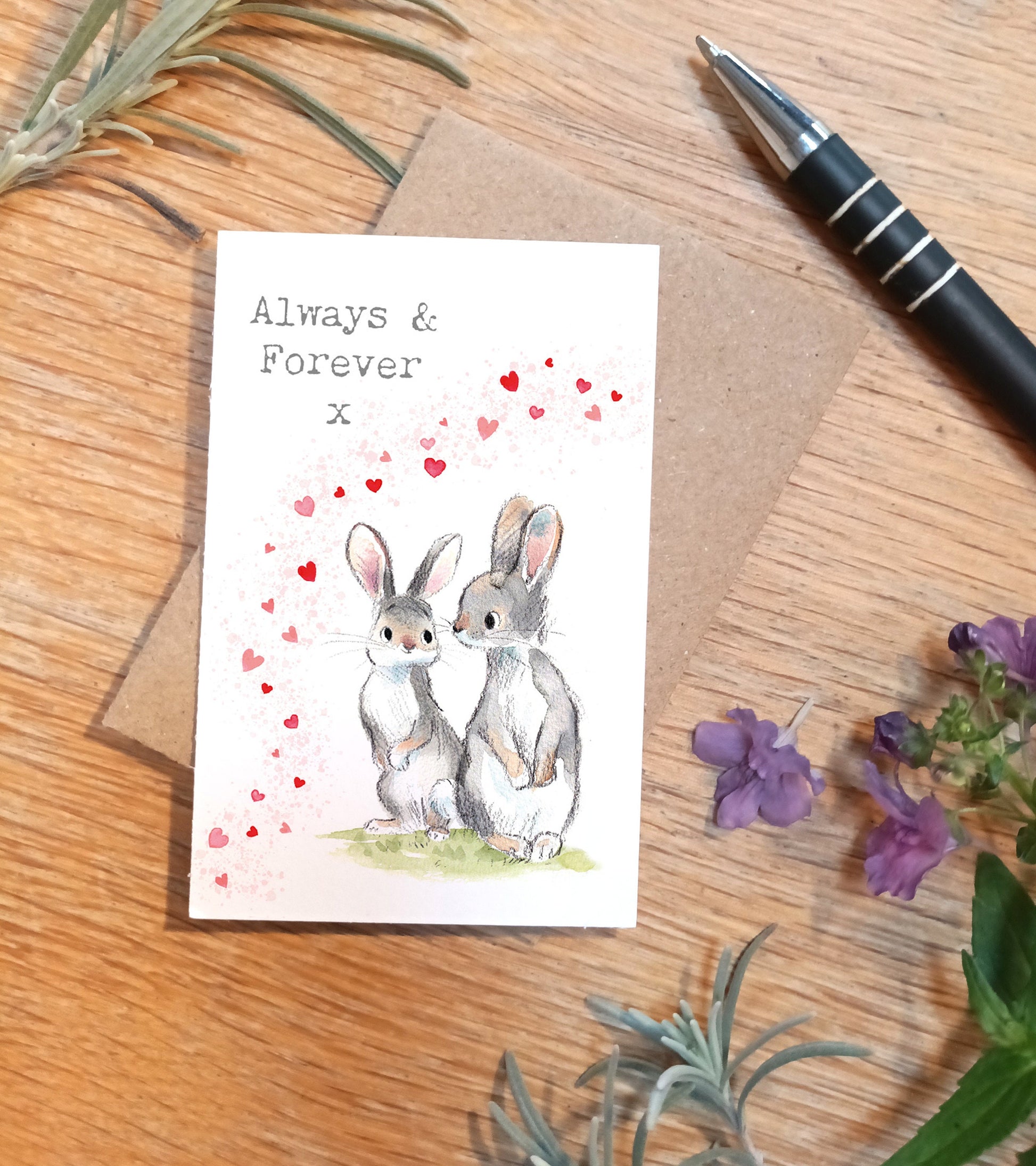 Little keepsake card - Always and forever- credit card size - Write a message on the back to be kept in purse, wallet or pocket - LM014