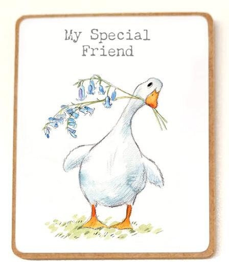Quality Fridge Magnet - Special Friend - White Duck design - MDF-  Made in the UK - FM02