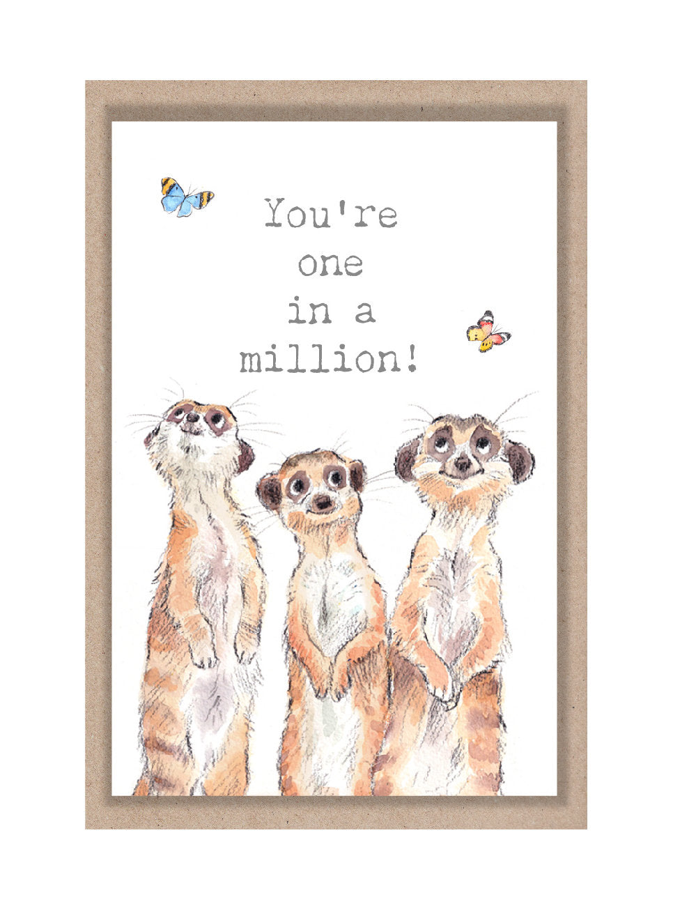 Little keepsake card - You're one in a million -  credit card size - a little message to be kept in purse, wallet or pocket - LM08