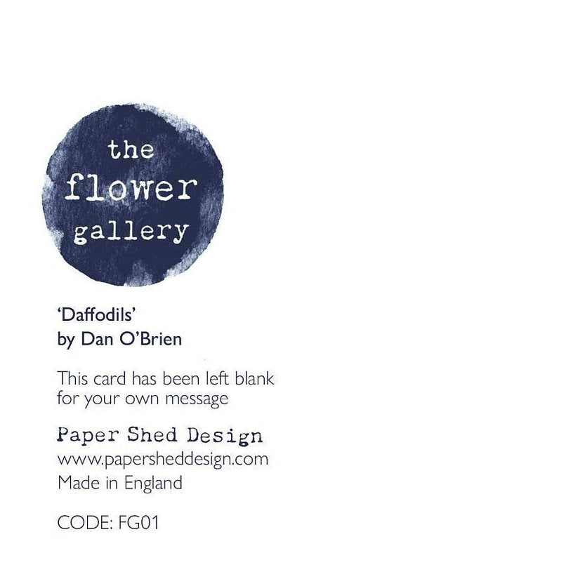 Daffodils - Quality Greeting Card, 'The Flower Gallery' range, Paper Shed Design, Art Card, Blank inside,