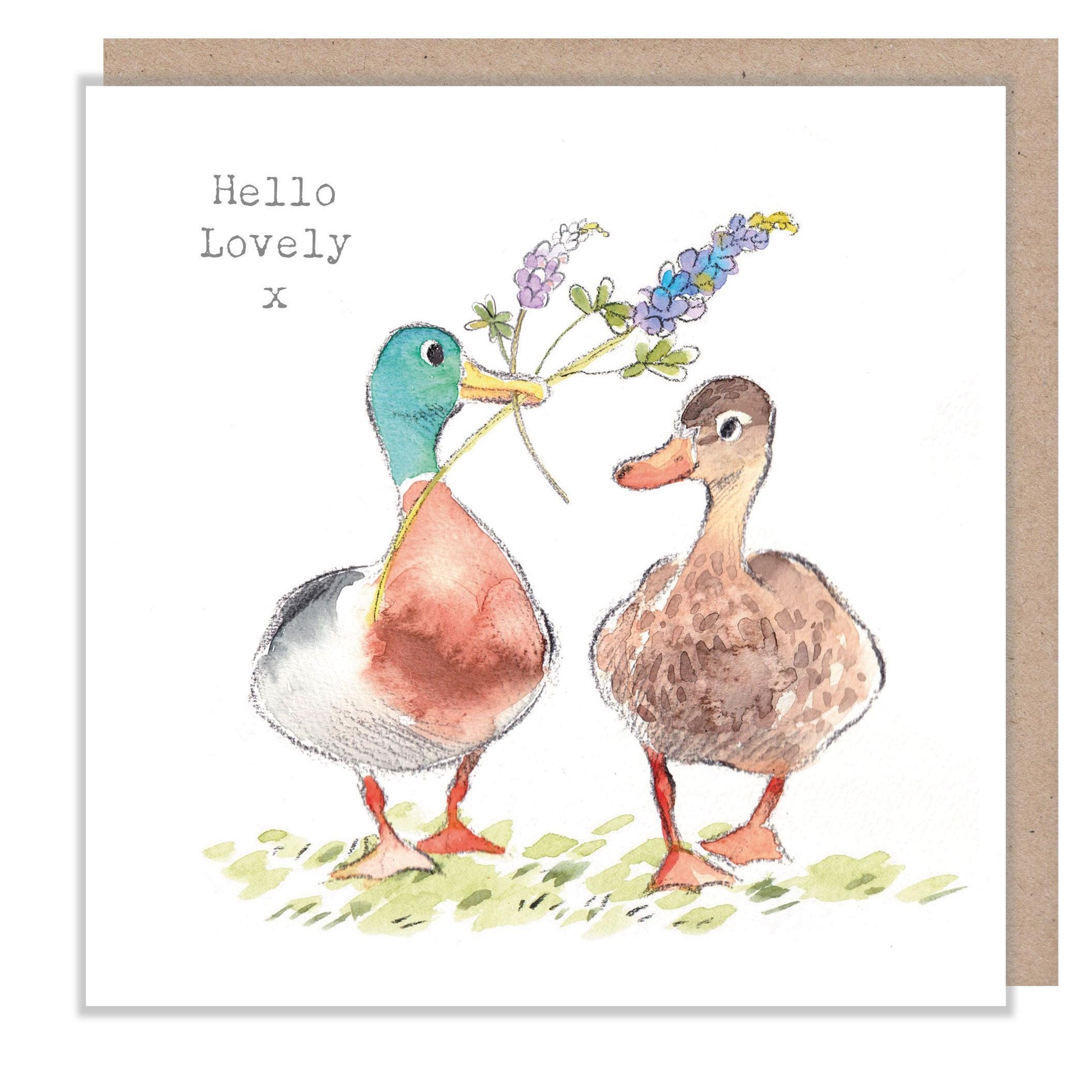 Mallards Greeting Card: 'Down by the River' Illustration