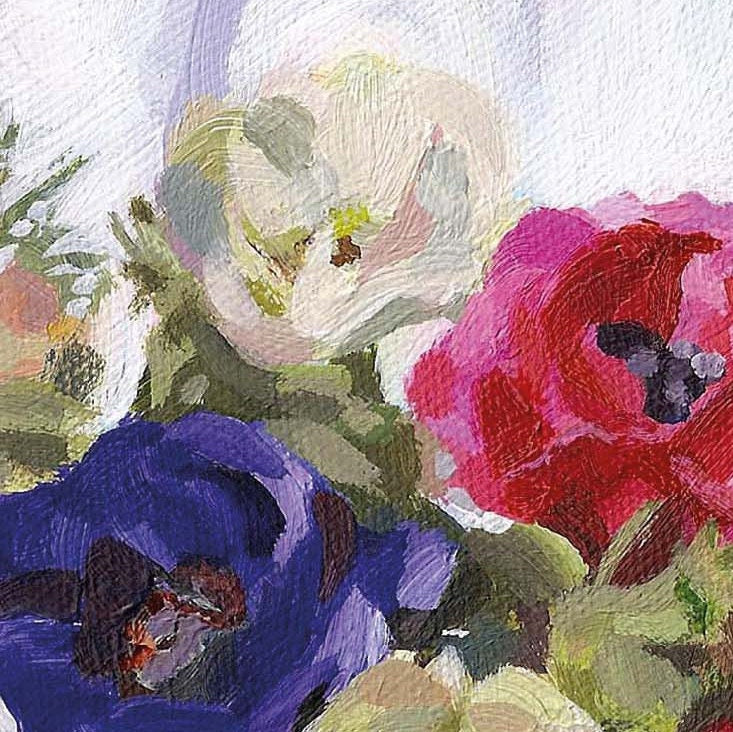 Anemones Art Card: Floral Greeting Card, Dan O'Brien Painting