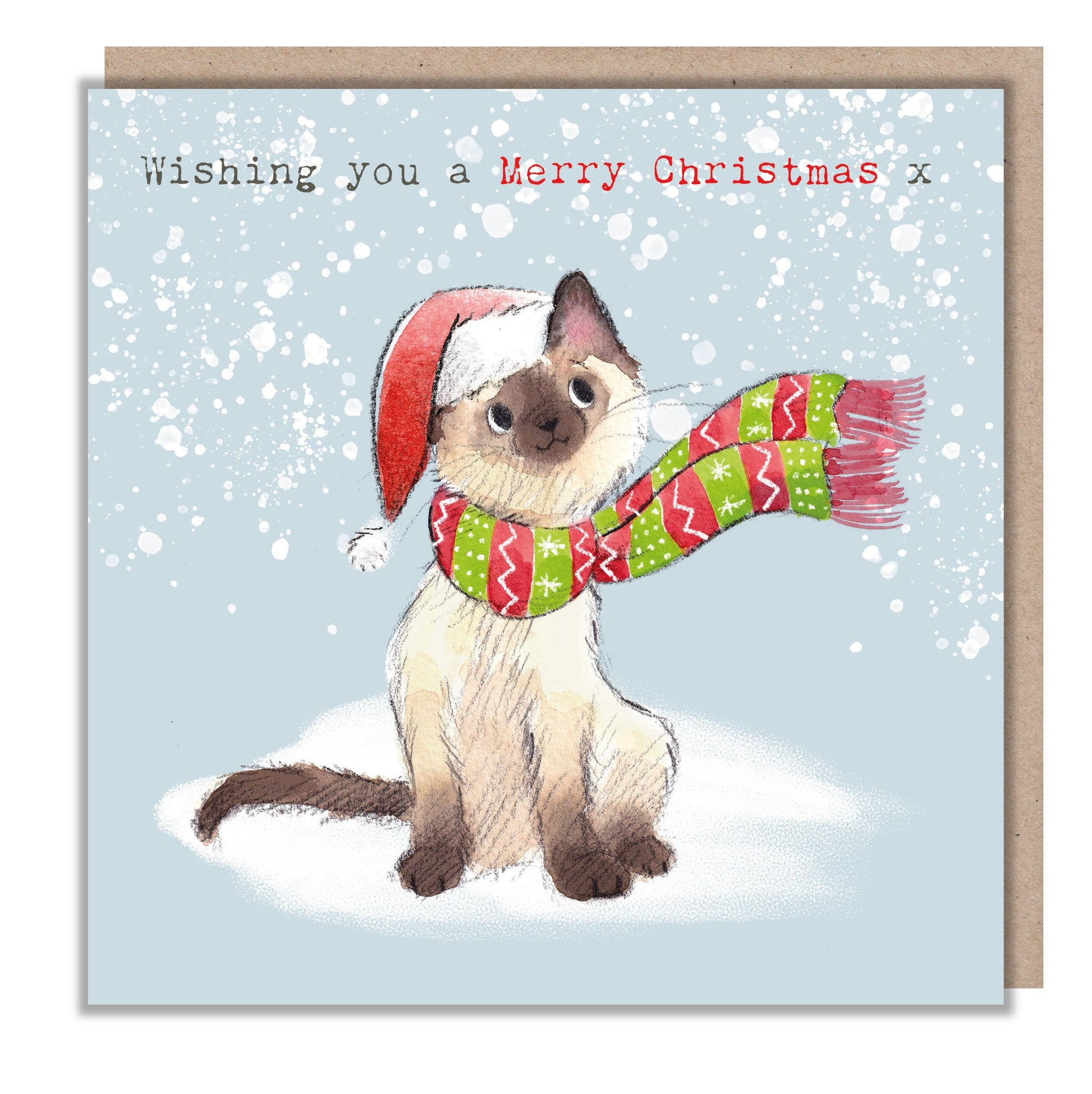 Pack of 4 Quality Christmas Cards - 150 x 150mm - Charming Cat illustrations - 'Pawsitively Purrect' range  - Made in UK - XPP01/XPP03