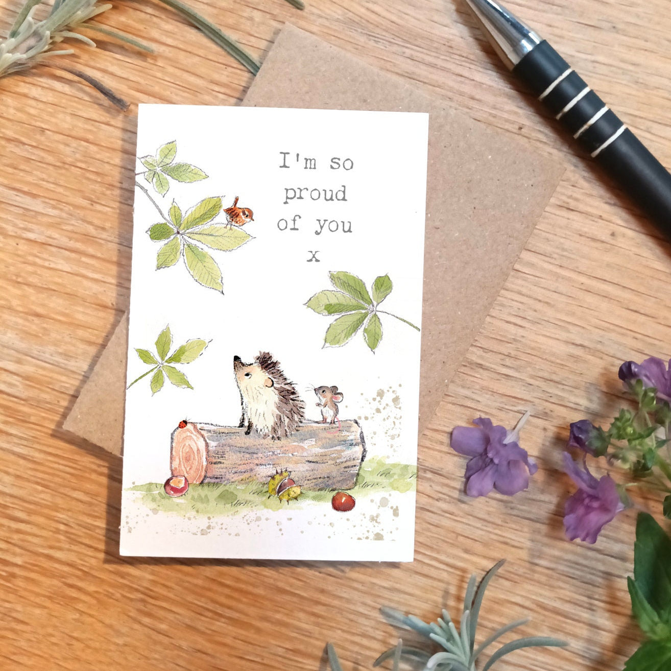 Little keepsake card - I'm so proud of you -  card size - Write a little message on the back to be kept in purse, wallet or pocket - LM012