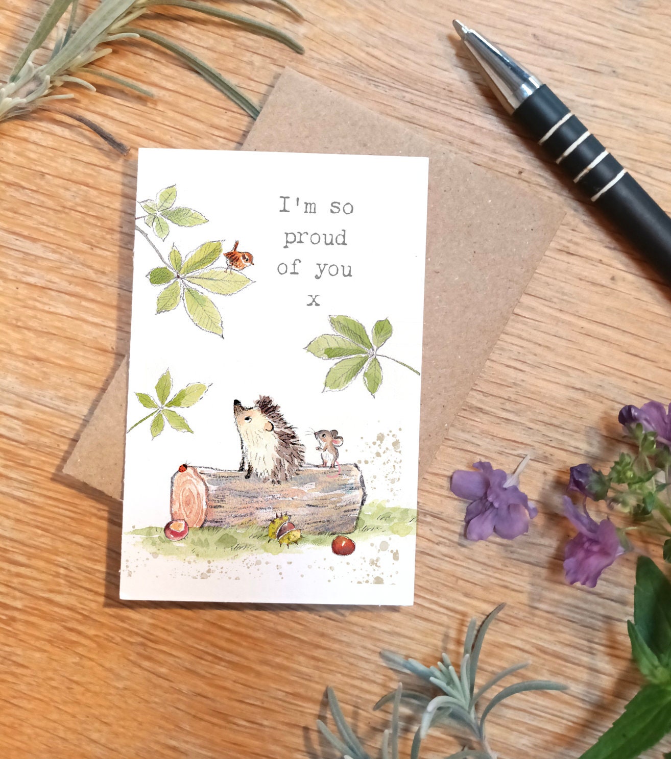 Little keepsake card - I'm so proud of you -  card size - Write a little message on the back to be kept in purse, wallet or pocket - LM012