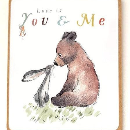Quality Fridge Magnet - Love is you and Me - Bear Hare and Mouse design - MDF-  Made in the UK - FM015